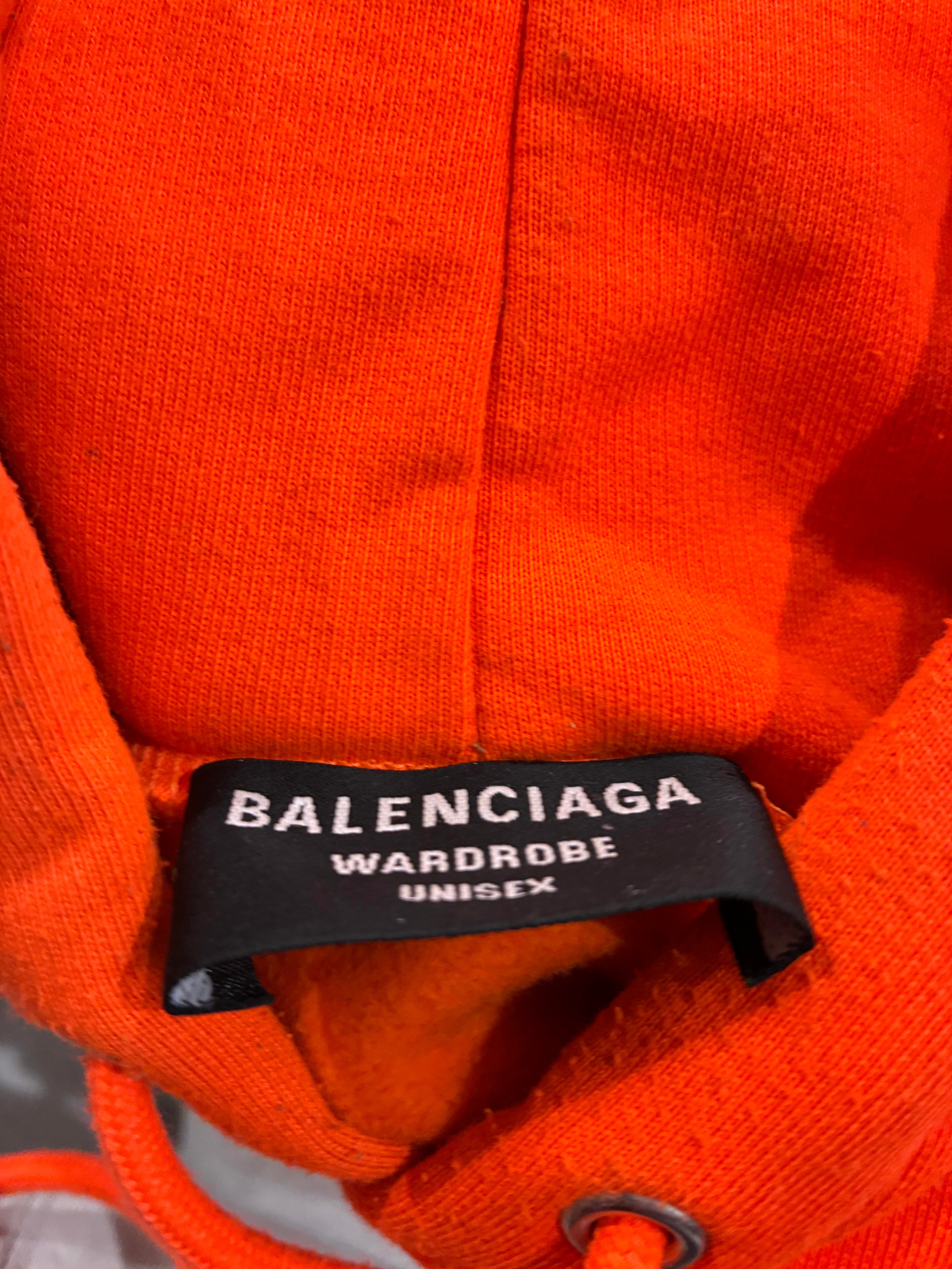Balenciaga Logo Orange Hoodie
