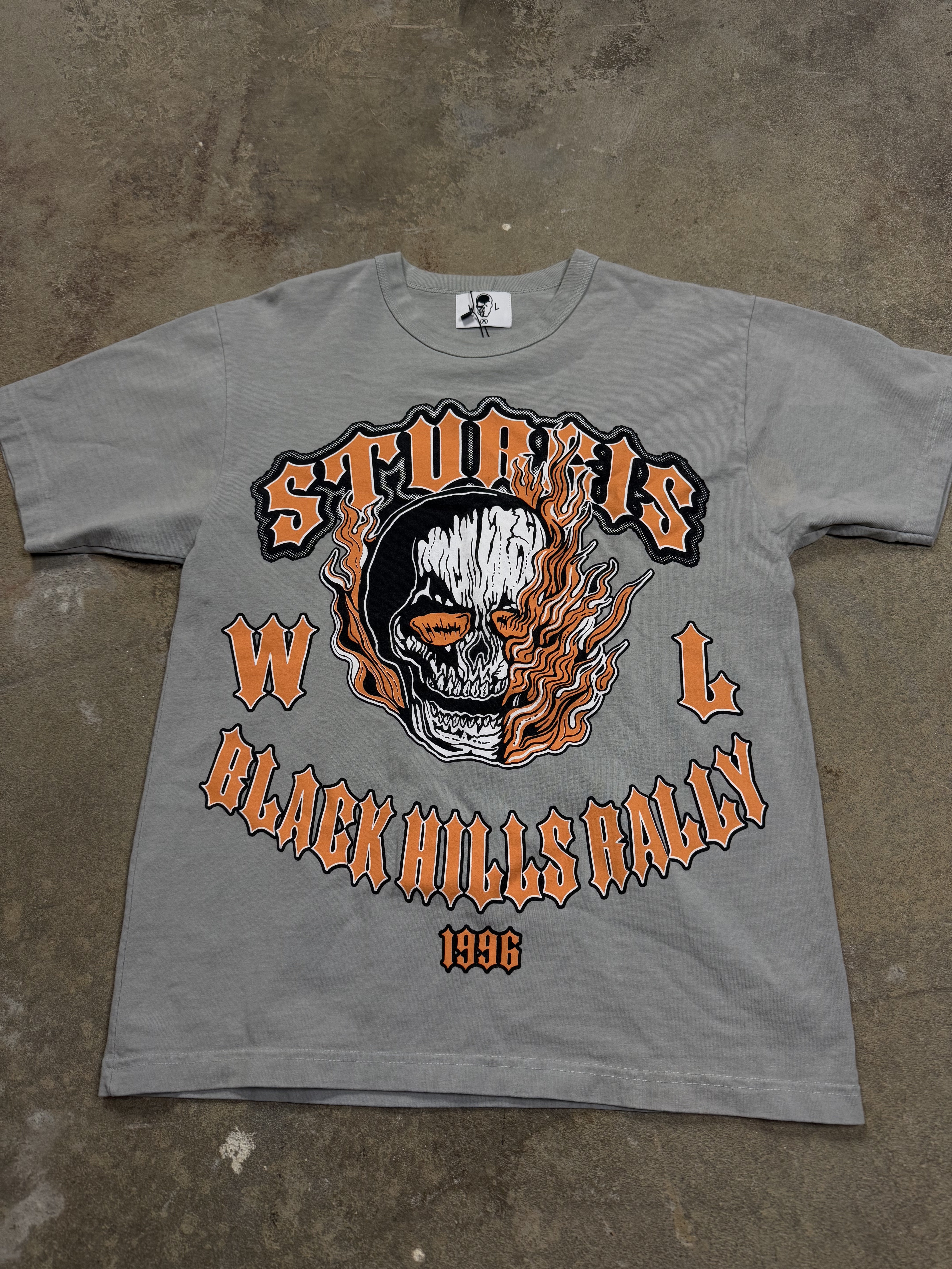 Warren Lotas Sturgis Tee Grey Orange Medium Used
