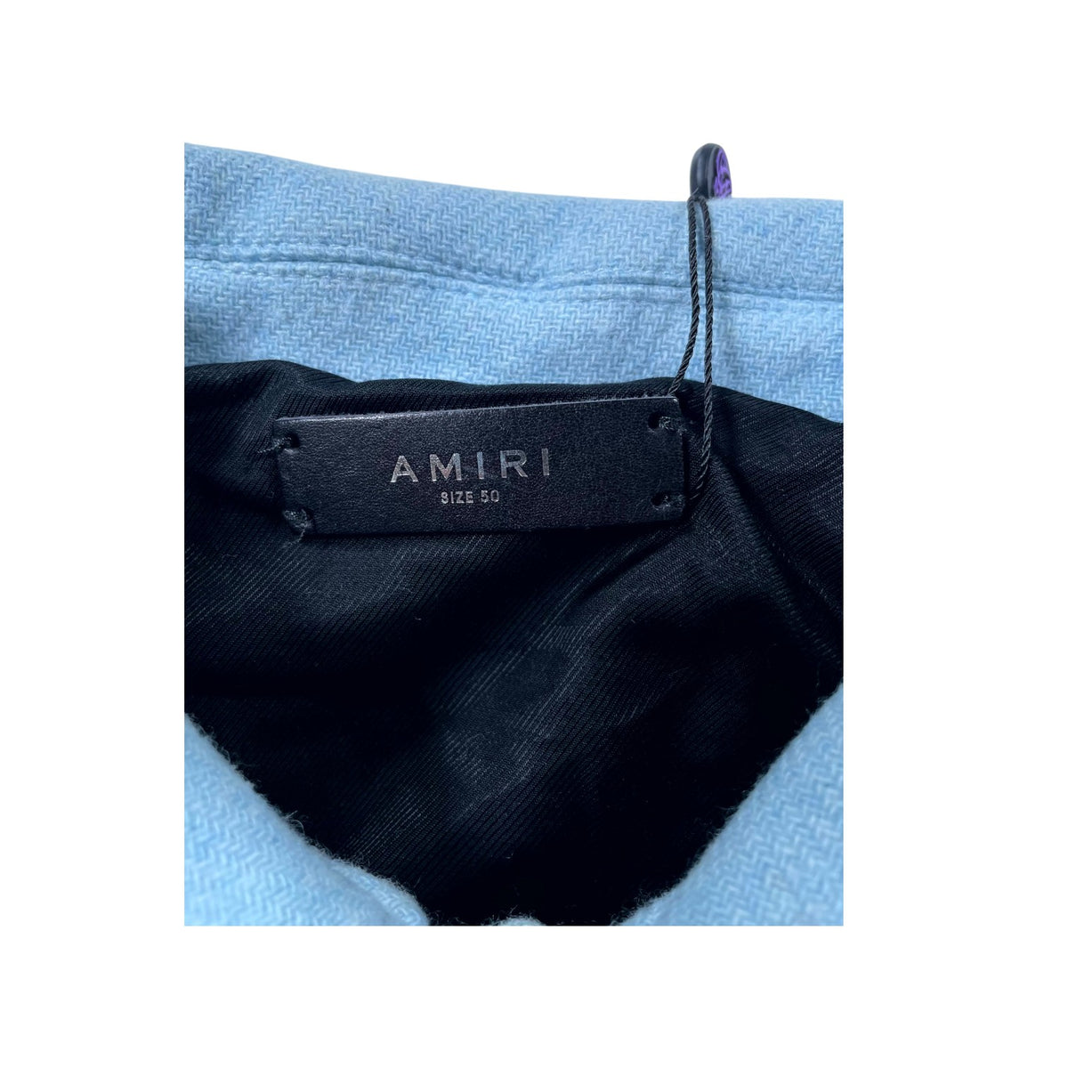 Amiri Bone Varsity Varsity Baby Blue Jacket