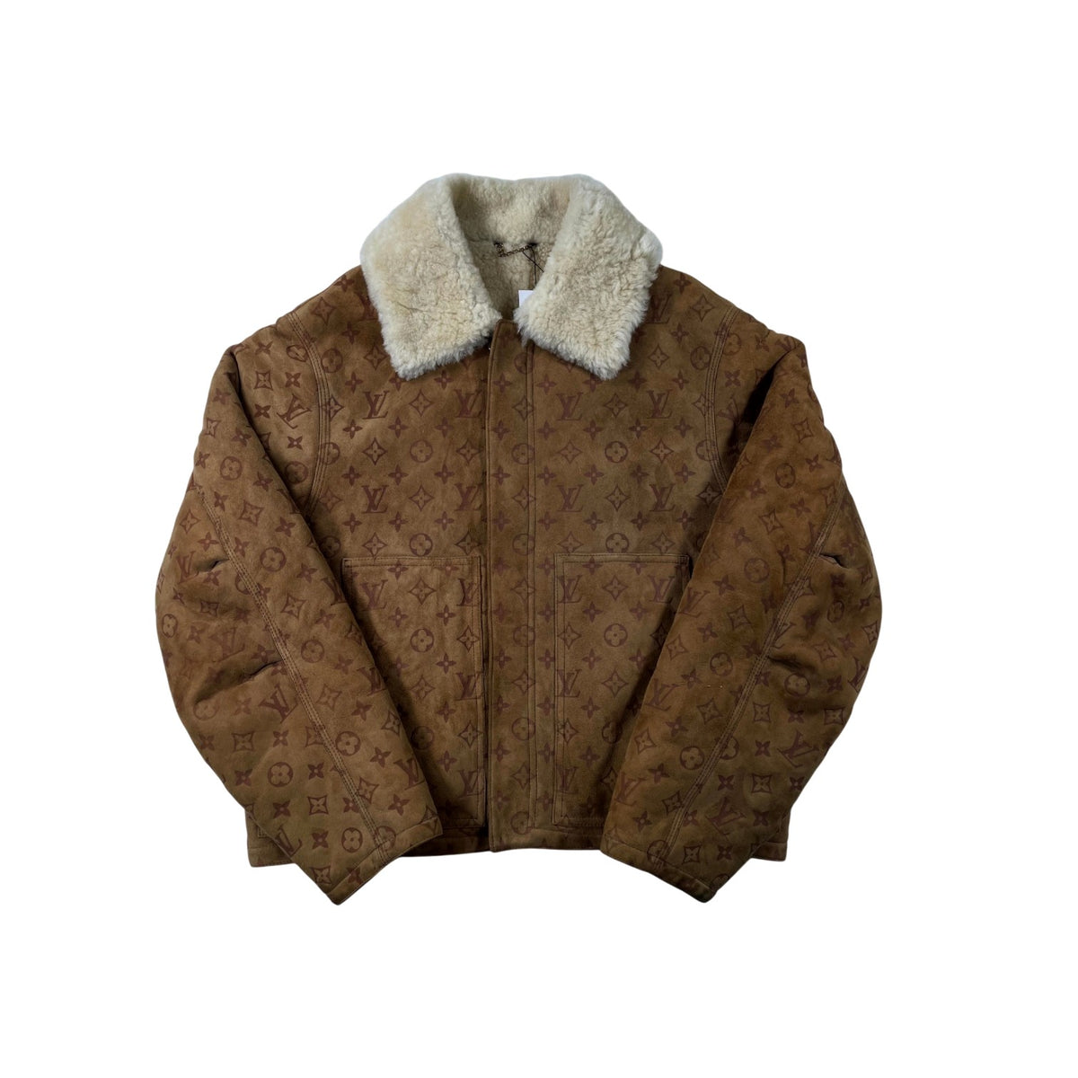 Louis Vuitton Shearling Embossed Monogram Brown Jacket