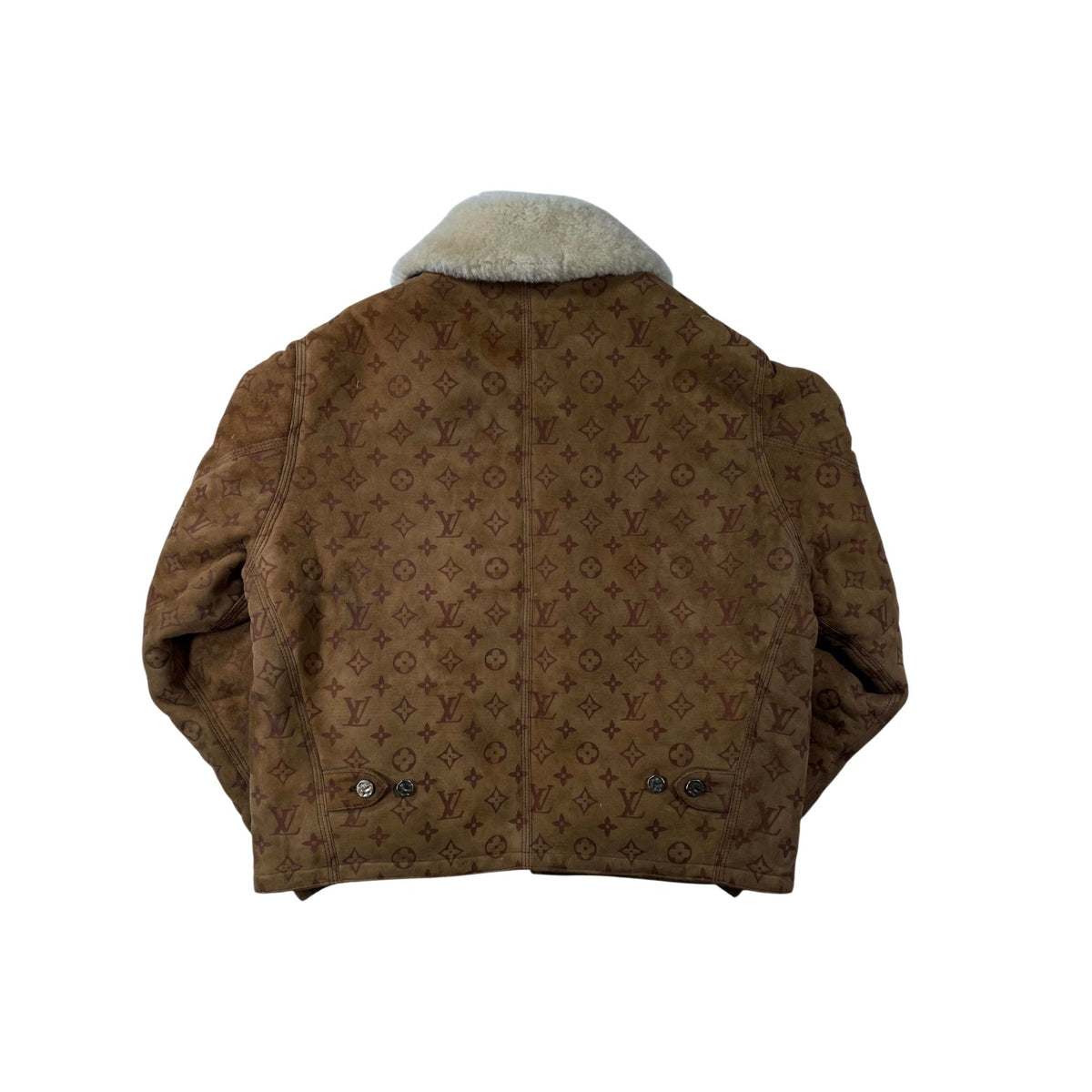 Louis Vuitton Shearling Embossed Monogram Brown Jacket