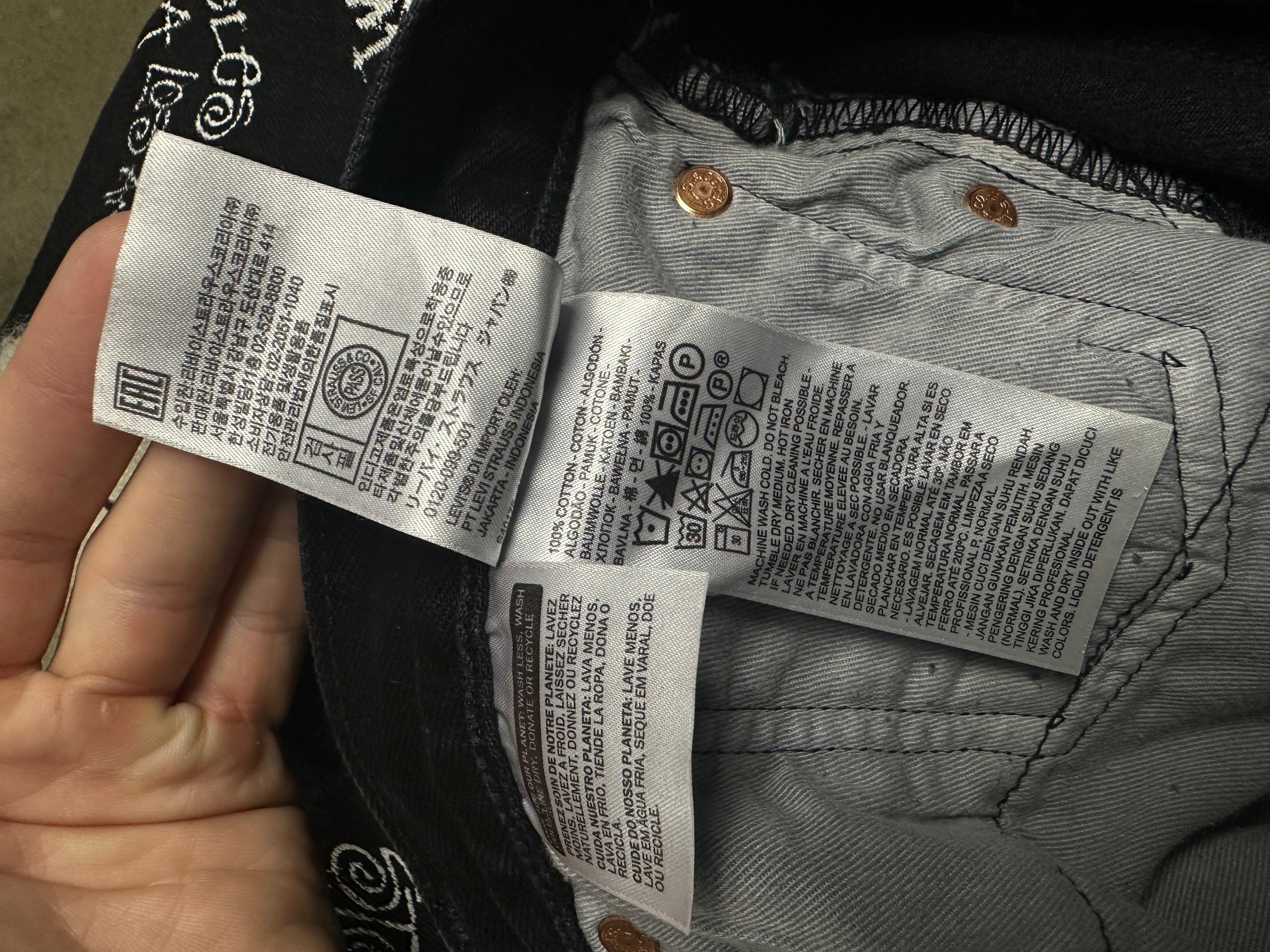 Denim Tears Stussy Jeans Black Used 36