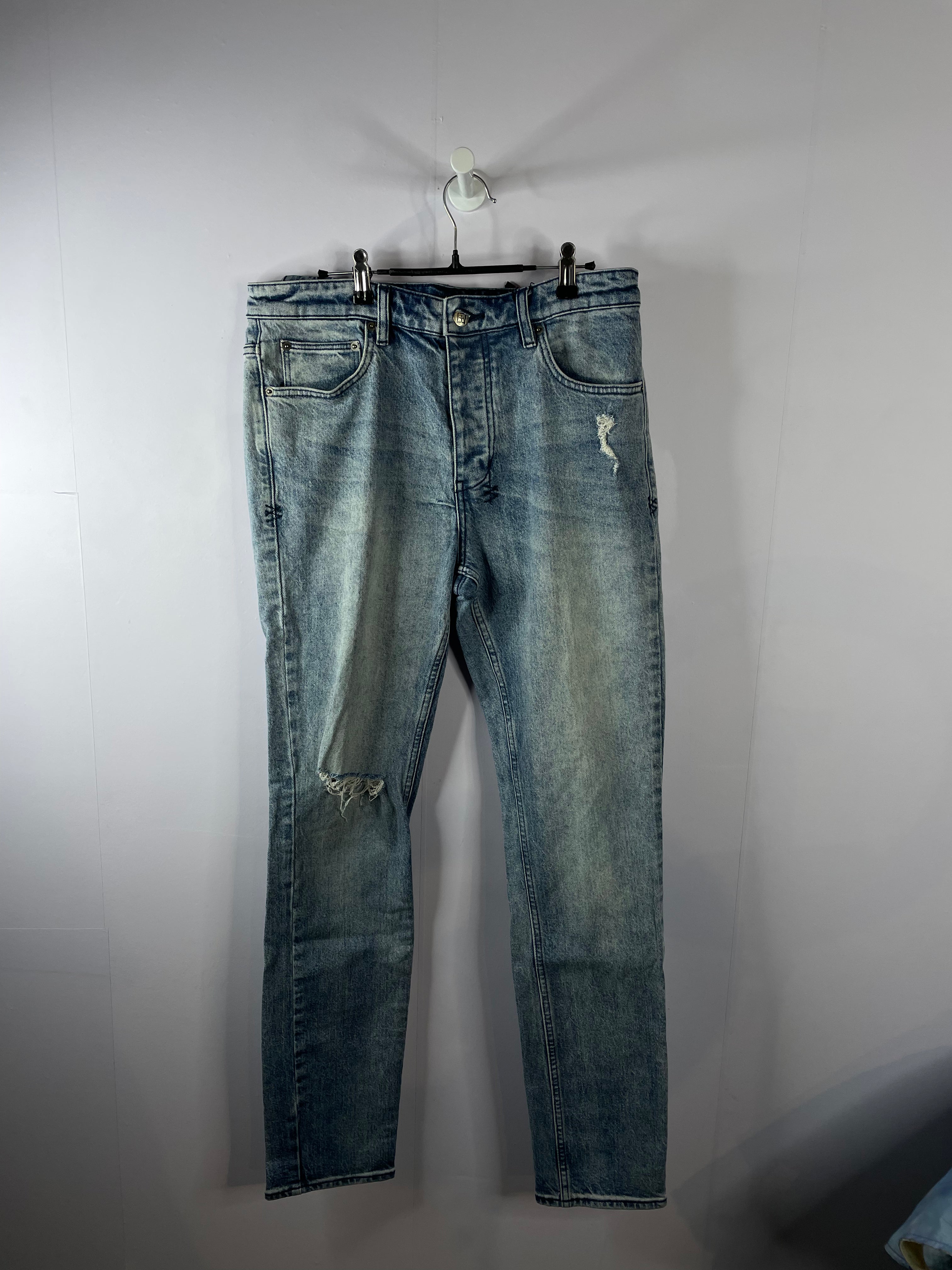 Ksubi Light Wash Blue Yellow Jeans