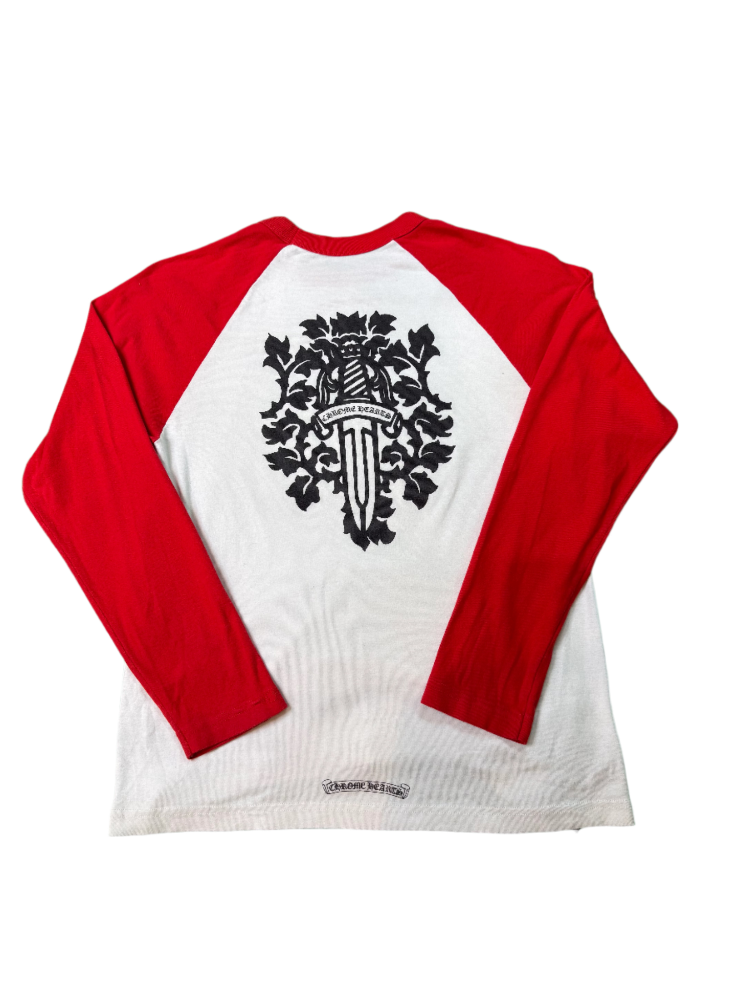 Chrome Hearts Dagger Baseball White & Red LS Tee
