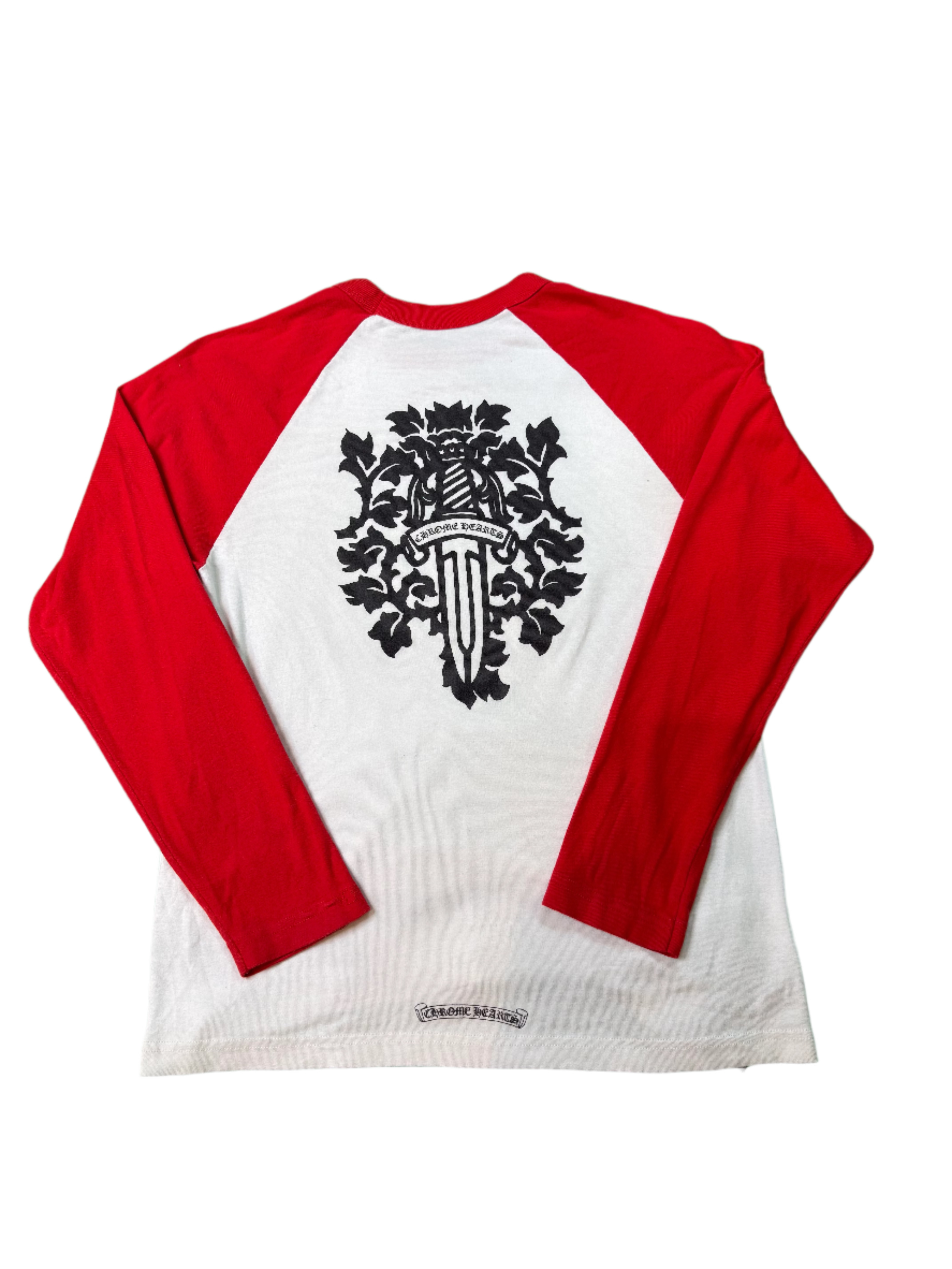Chrome Hearts Dagger Baseball White & Red LS Tee