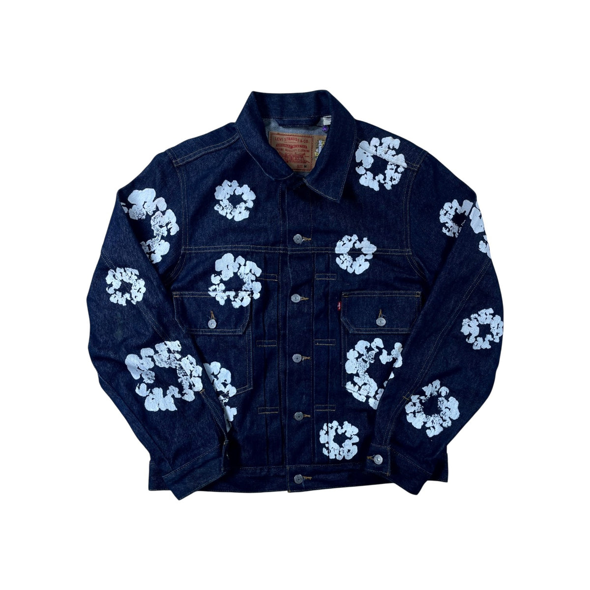 Denim Tears Selvedge Cotton Wreath Denim Navy Jacket