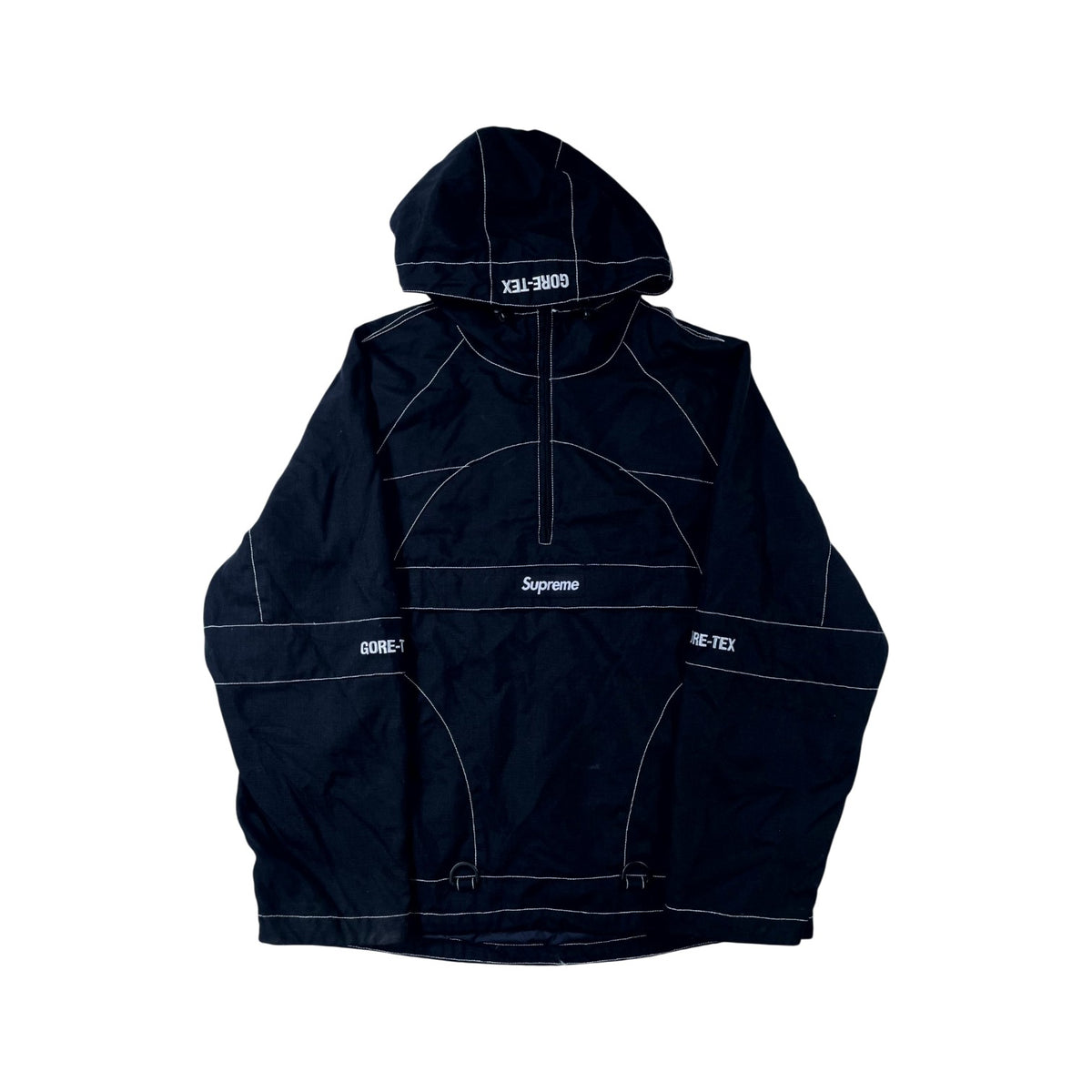 Supreme Gore-Tex Contrast Stitch Black Jacket