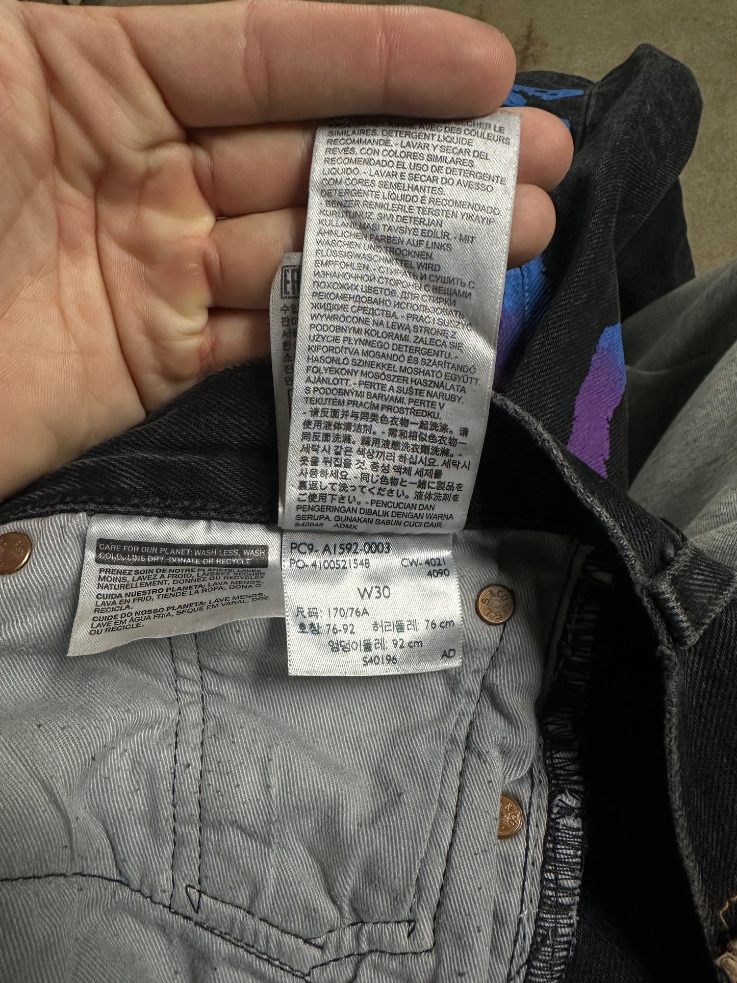 Denim Tears Black BSstroy Jeans Used 30