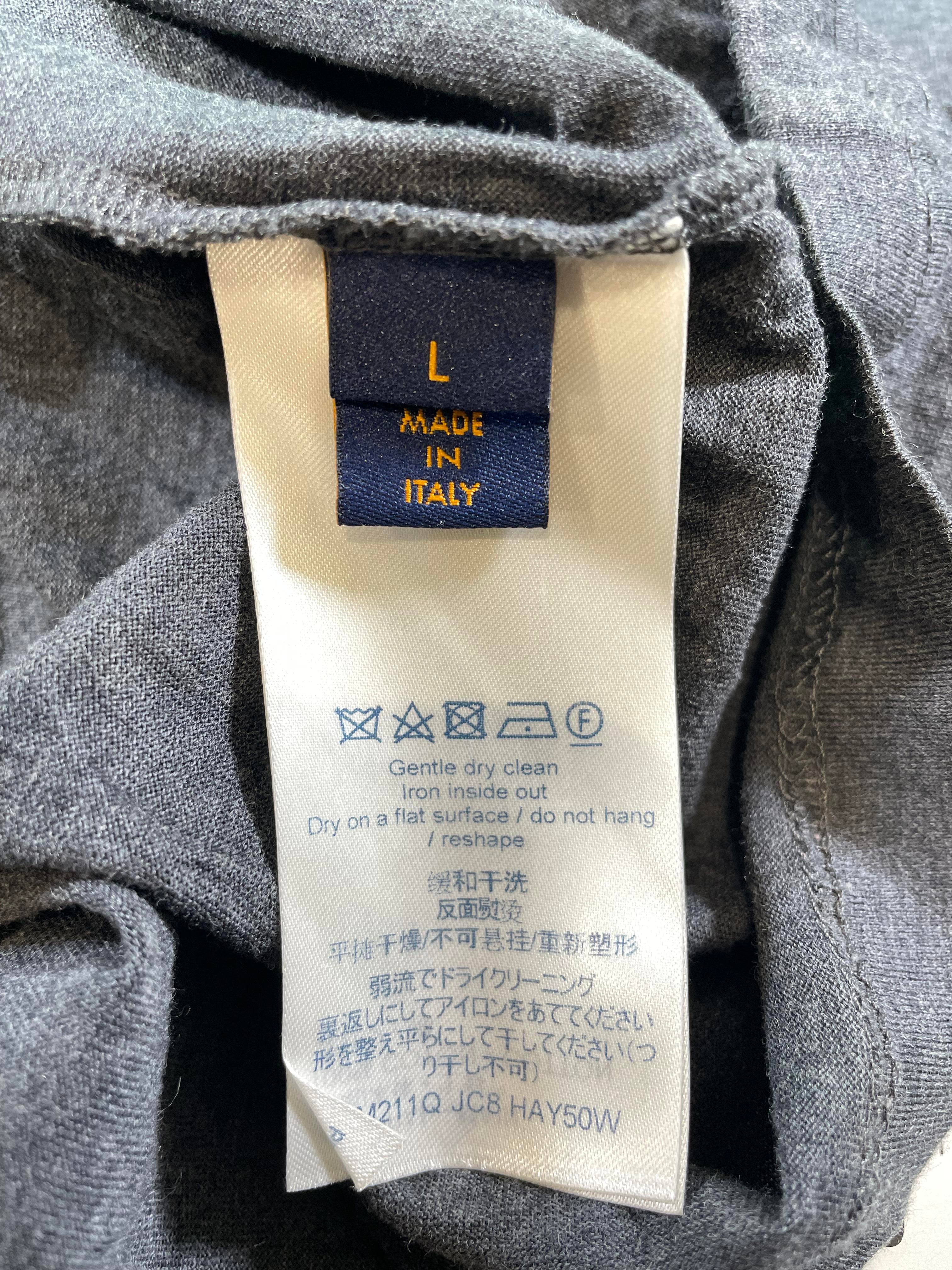 Louis Vuitton Tonal Embroidered Logo Grey Tee
