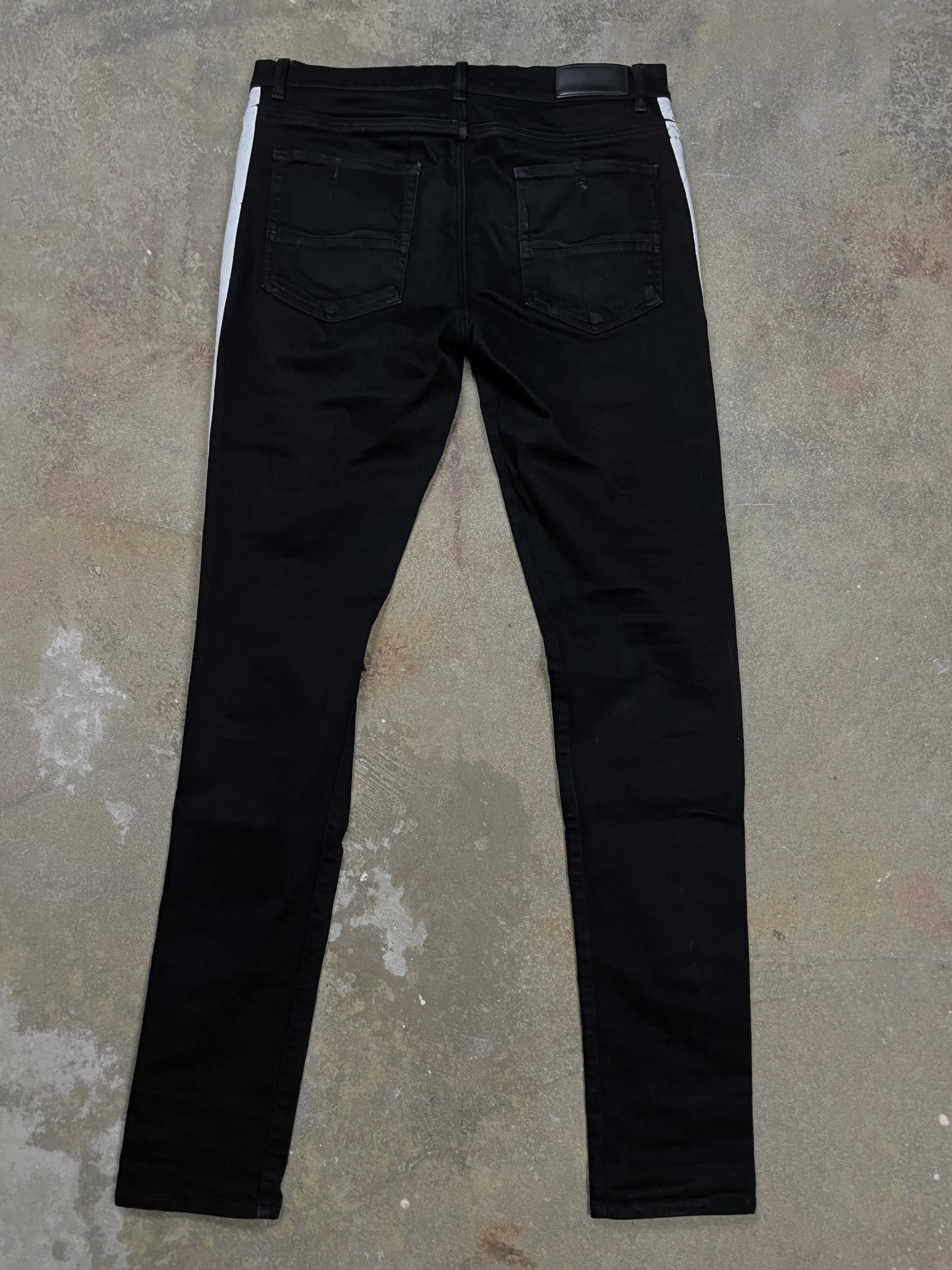 Amiri Jeans Black White Stripe Used 36
