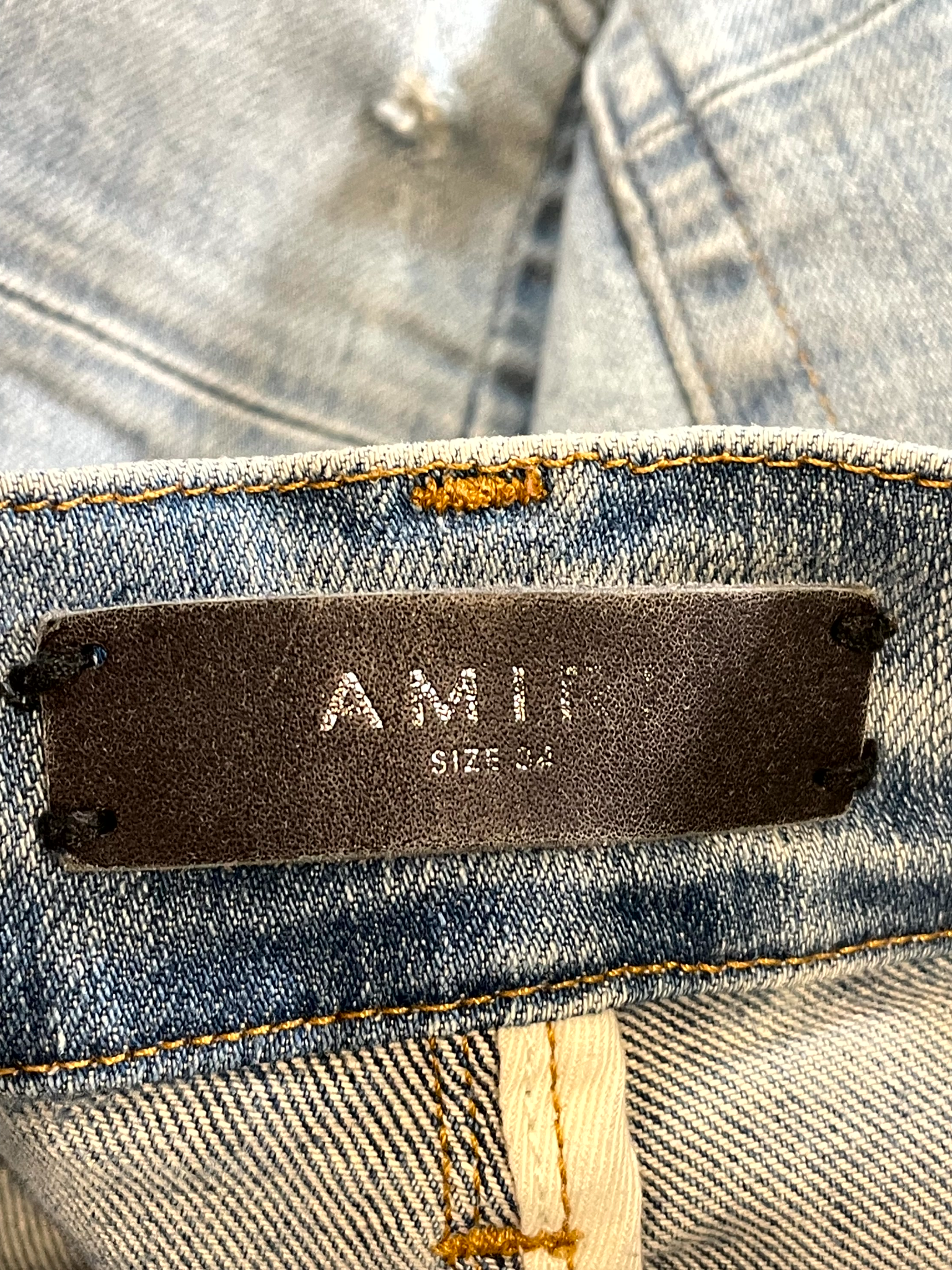 Amiri Denim Side Logo Light Wash Jeans