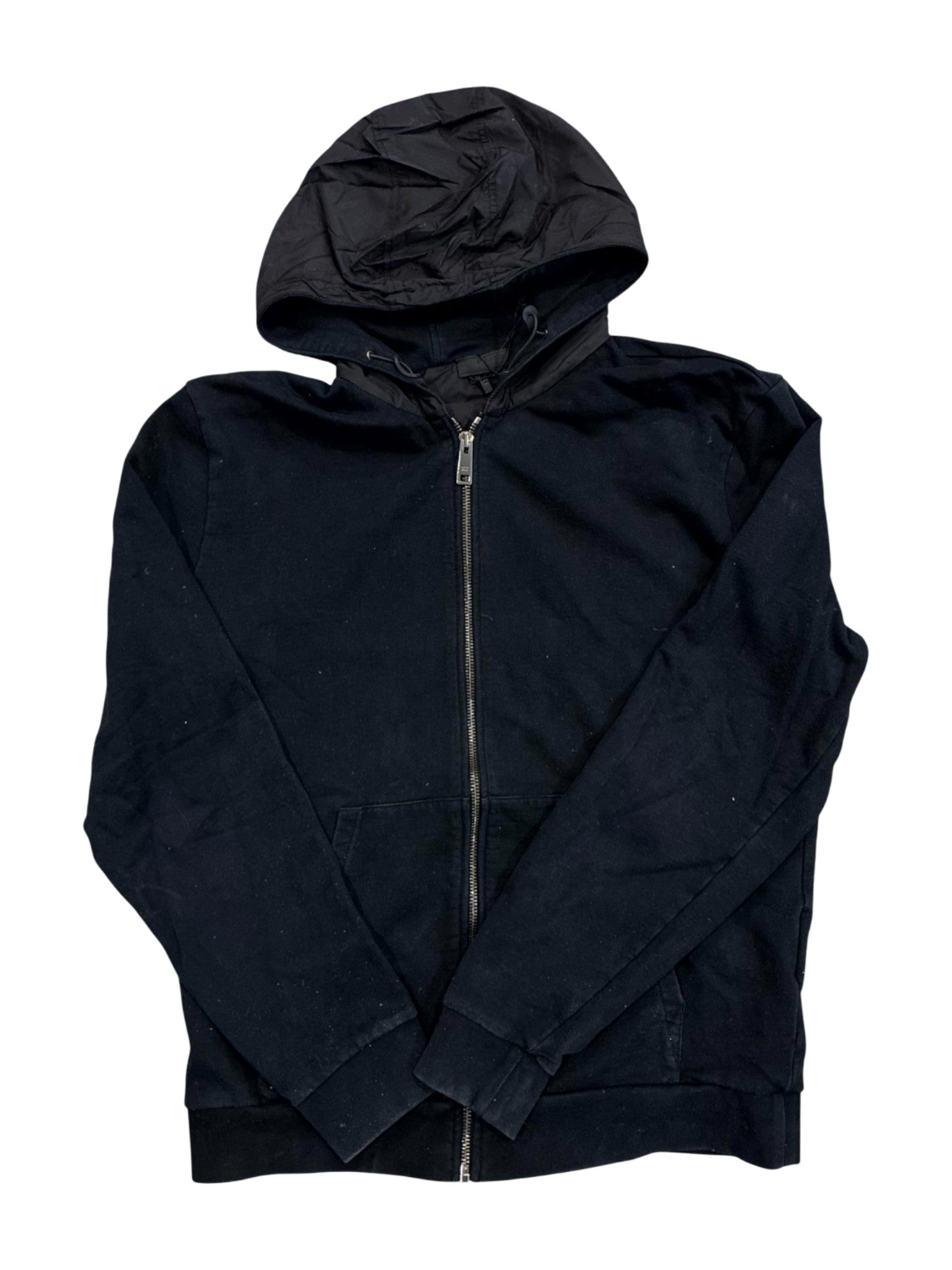 Prada Nylon Zip Up Black Hoodie