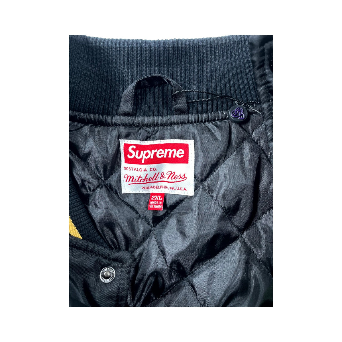 Supreme Camo Button Up Black Bomber Jacket