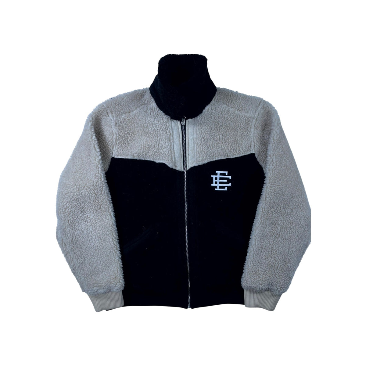 Eric Emanuel Sherpa Fleece Black & Cream Jacket
