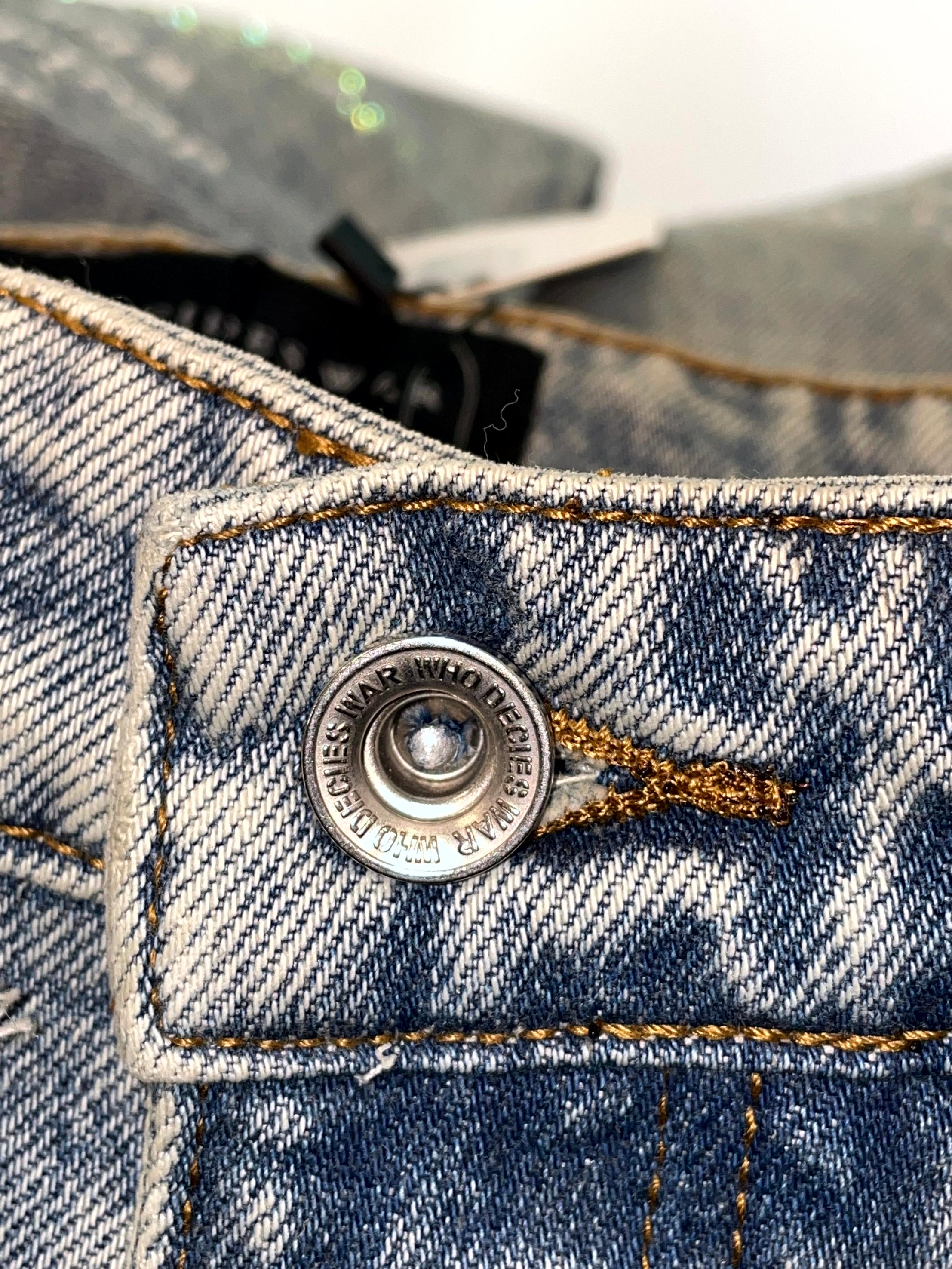 WDW Ultra Flare Scripture Denim Light Wash Jeans