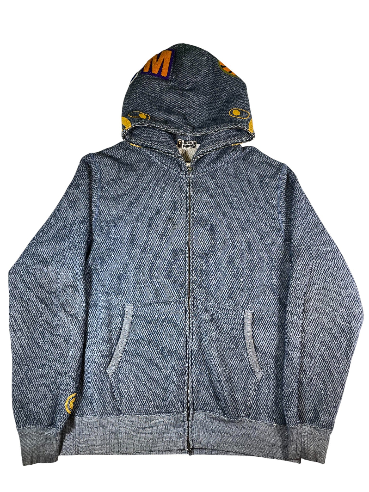 Bape Denim 'Shark Zip Up' Yellow Hoodie