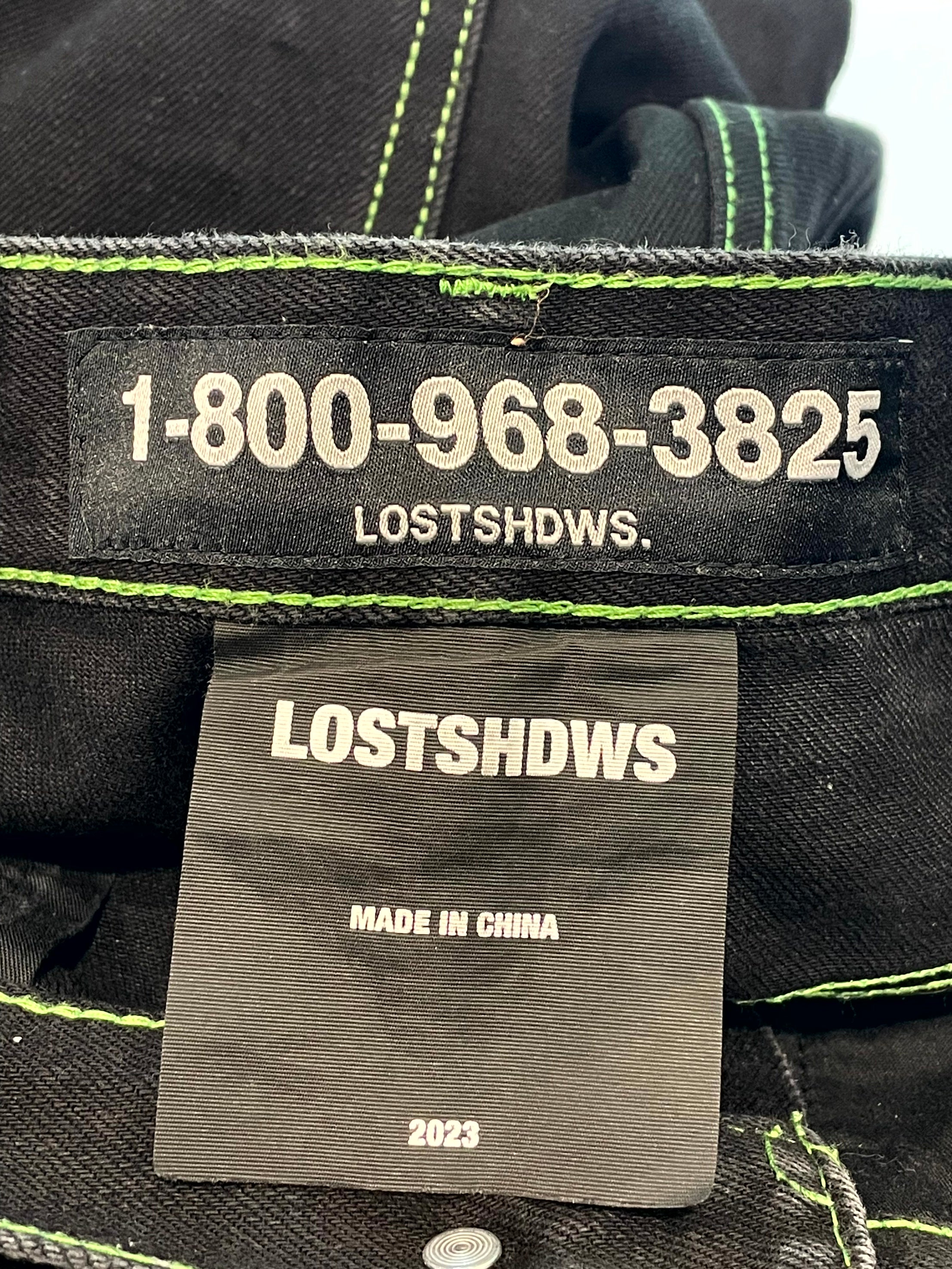 LOSTSHDWS Outline Black & Green Jeans