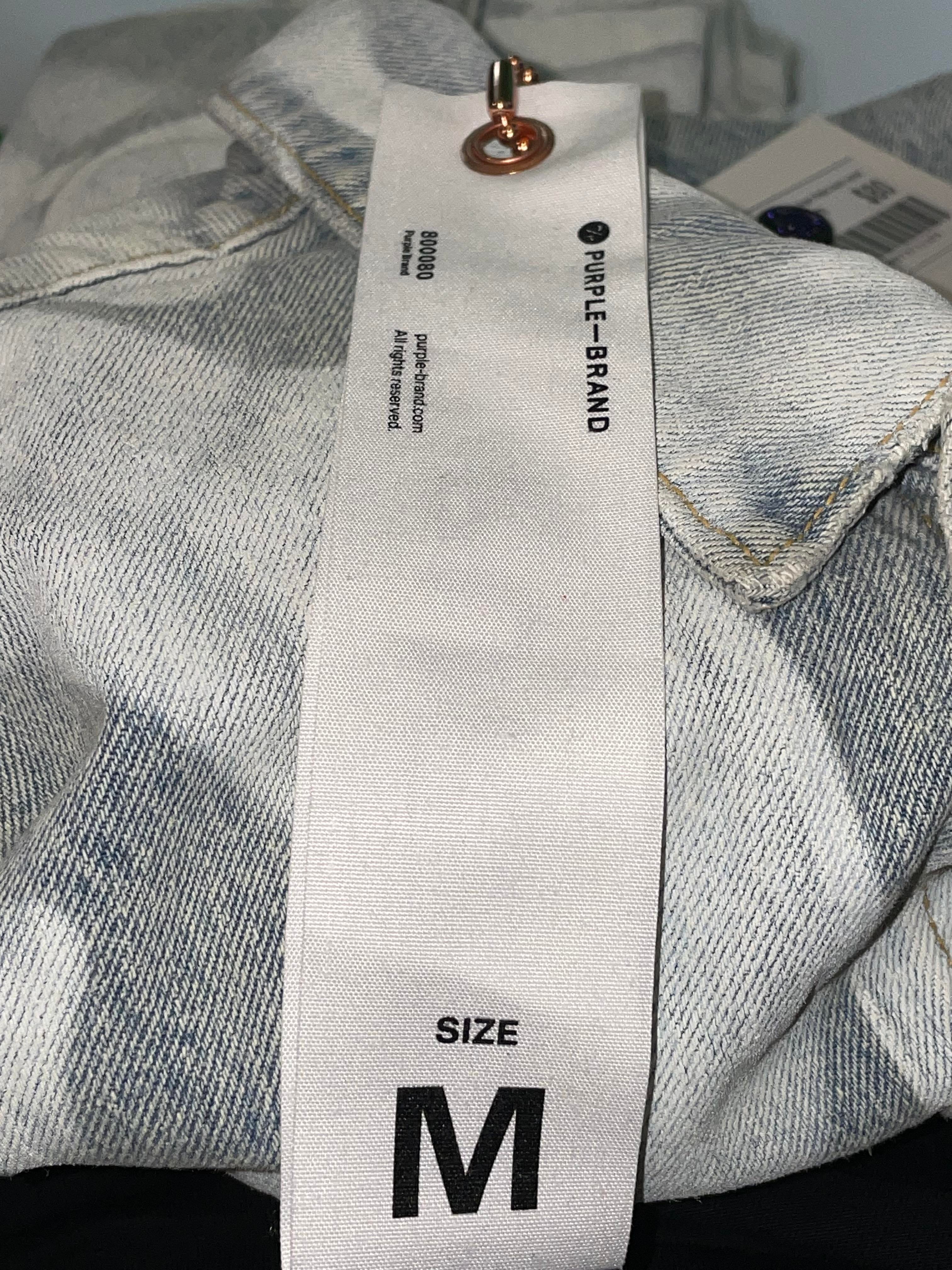 Purple Brand Light Wash & White Denim Jacket