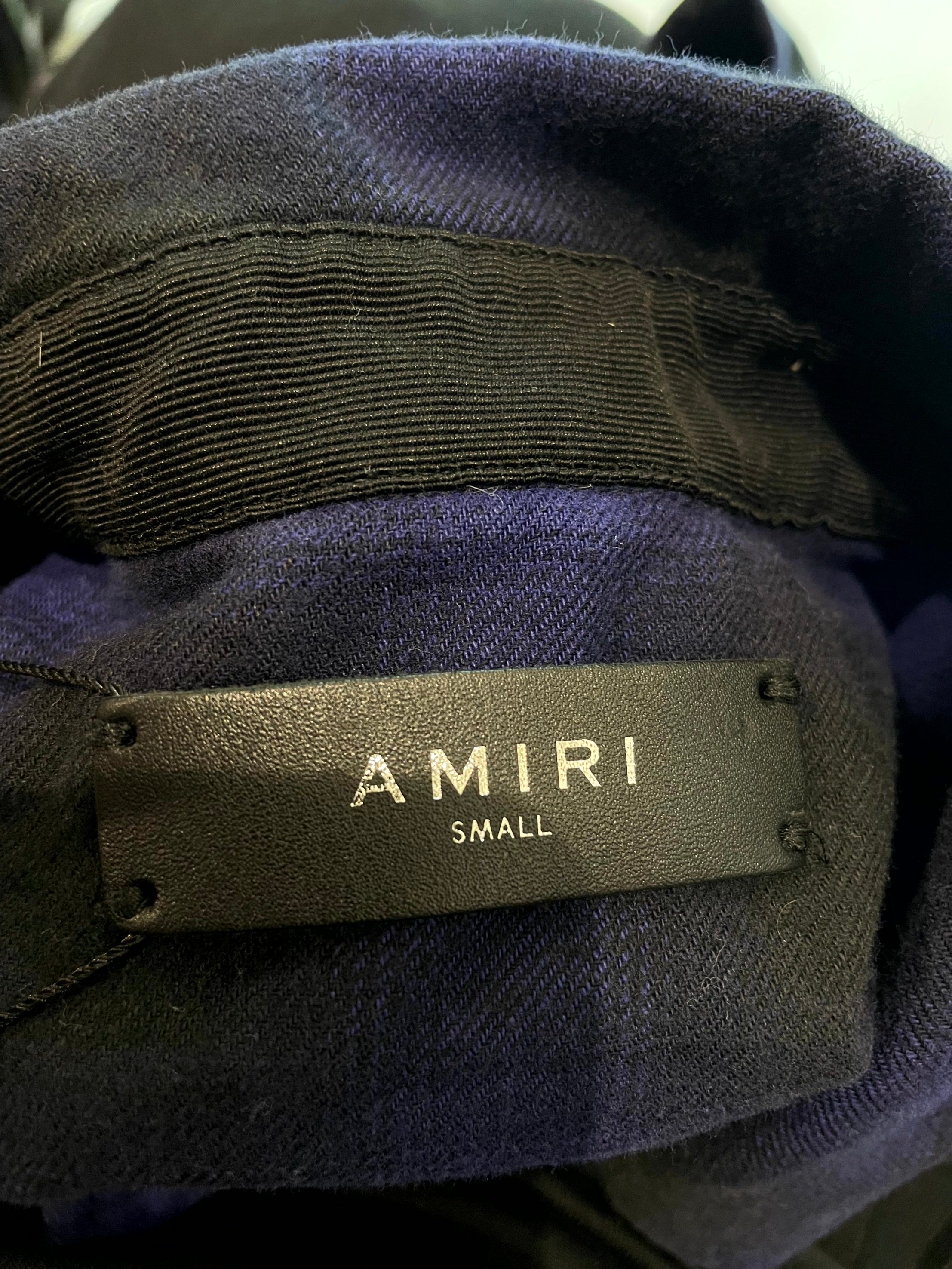 Amiri Flannel Button Up Blue Shirt