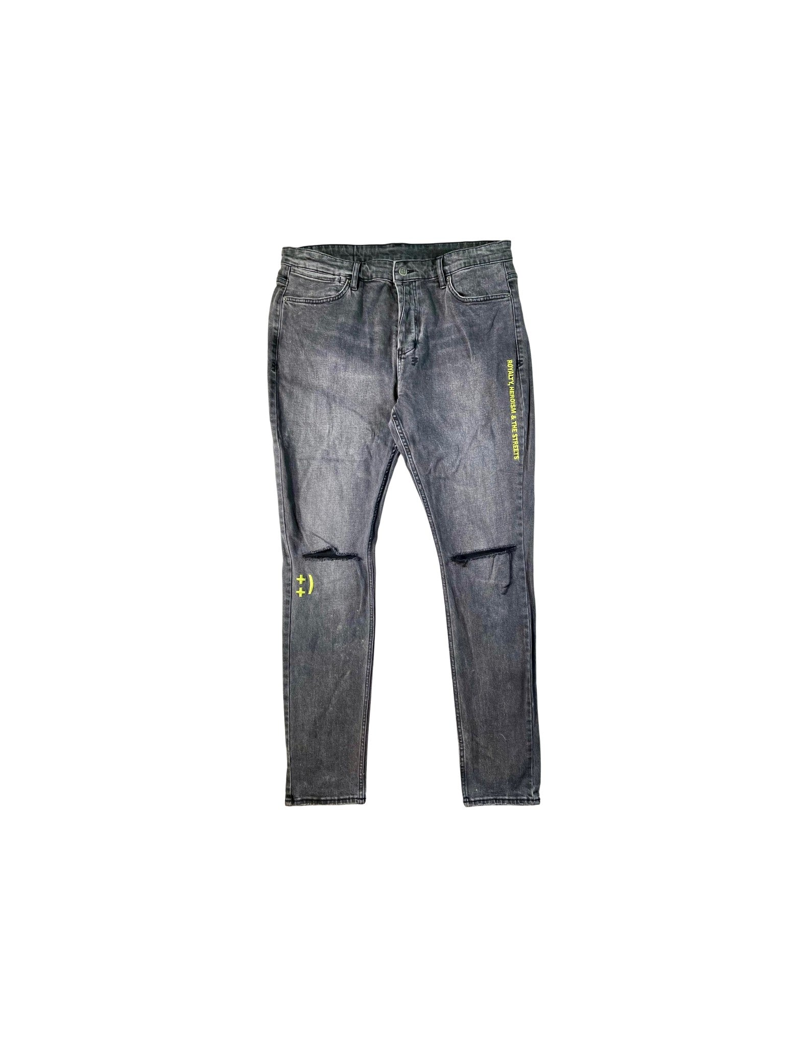 Ksubi Black Wash & Lime Jeans