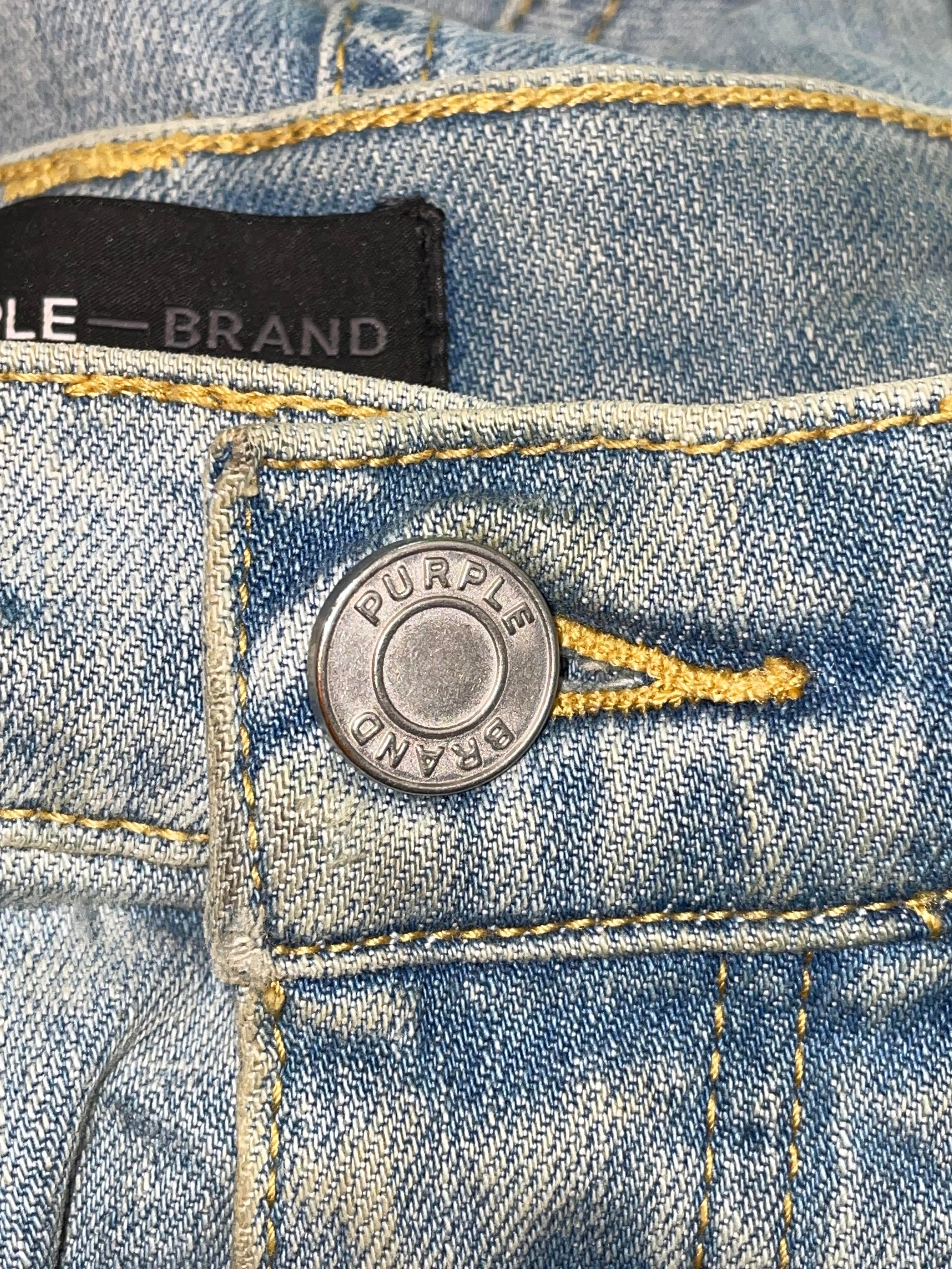 Purple Brand Light Wash Knee Rip Jeans