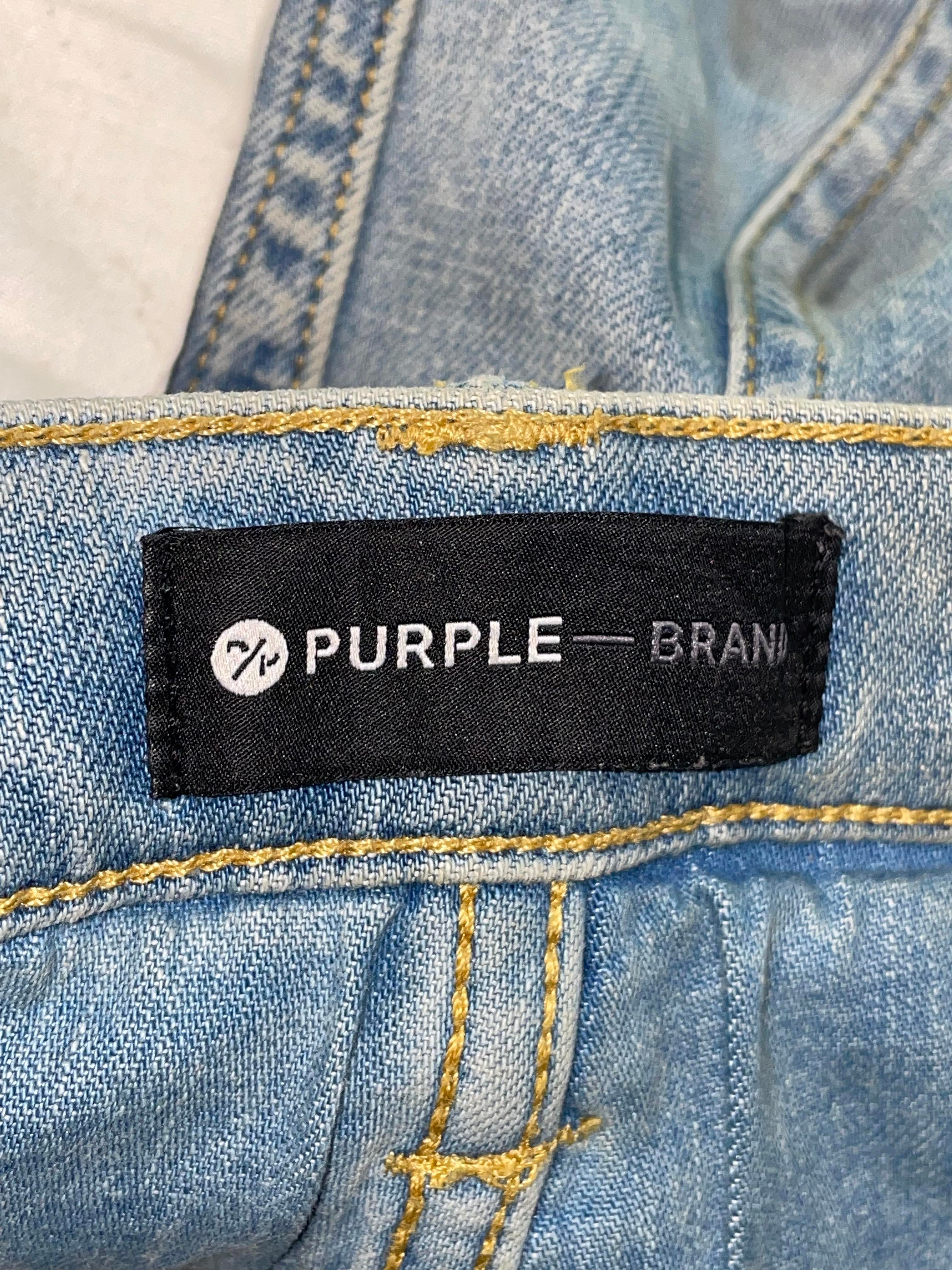 Purple Brand Light Wash Knee Rip Jeans