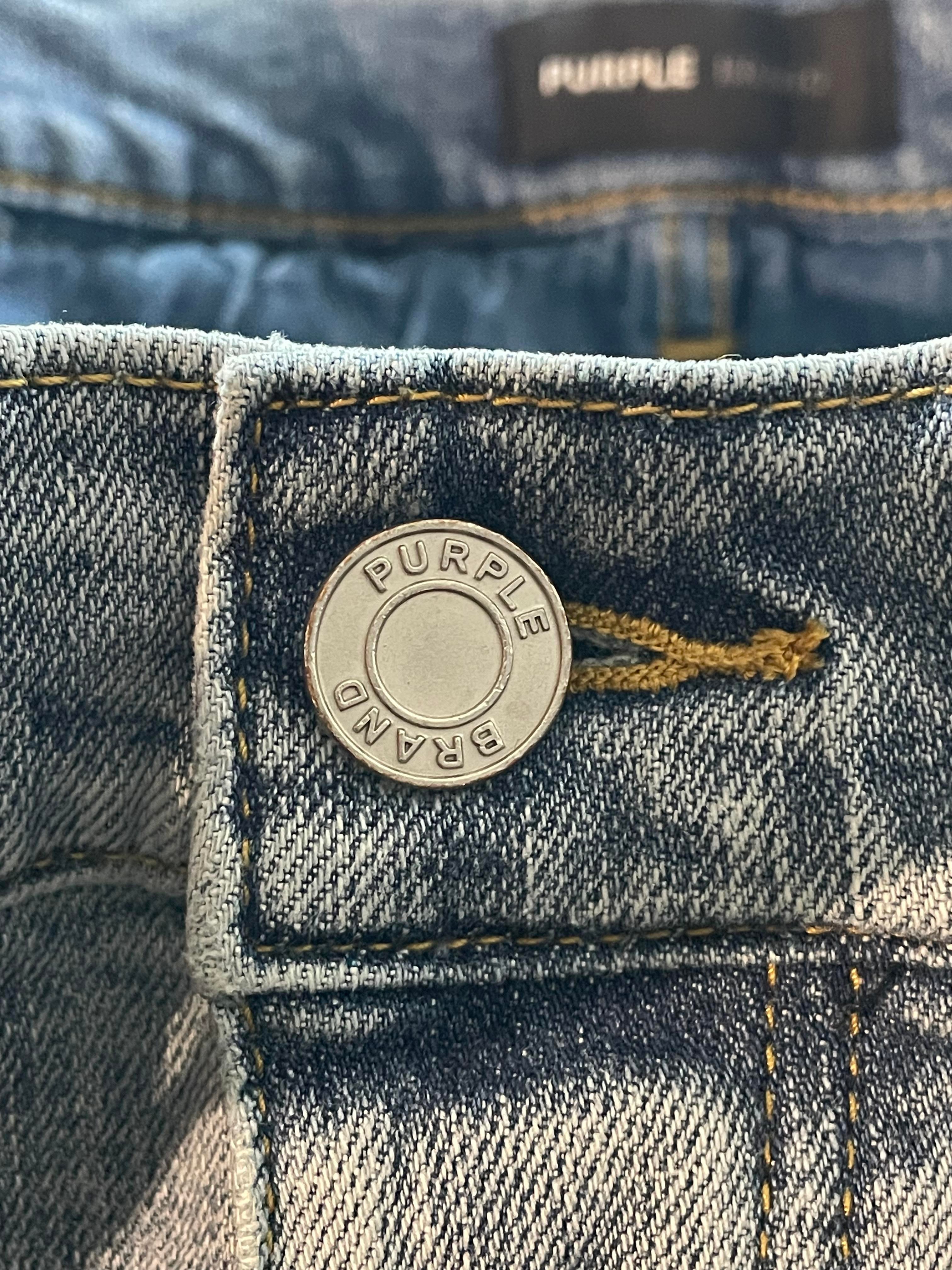 Purple Brand Light Wash Knee Rip Jeans