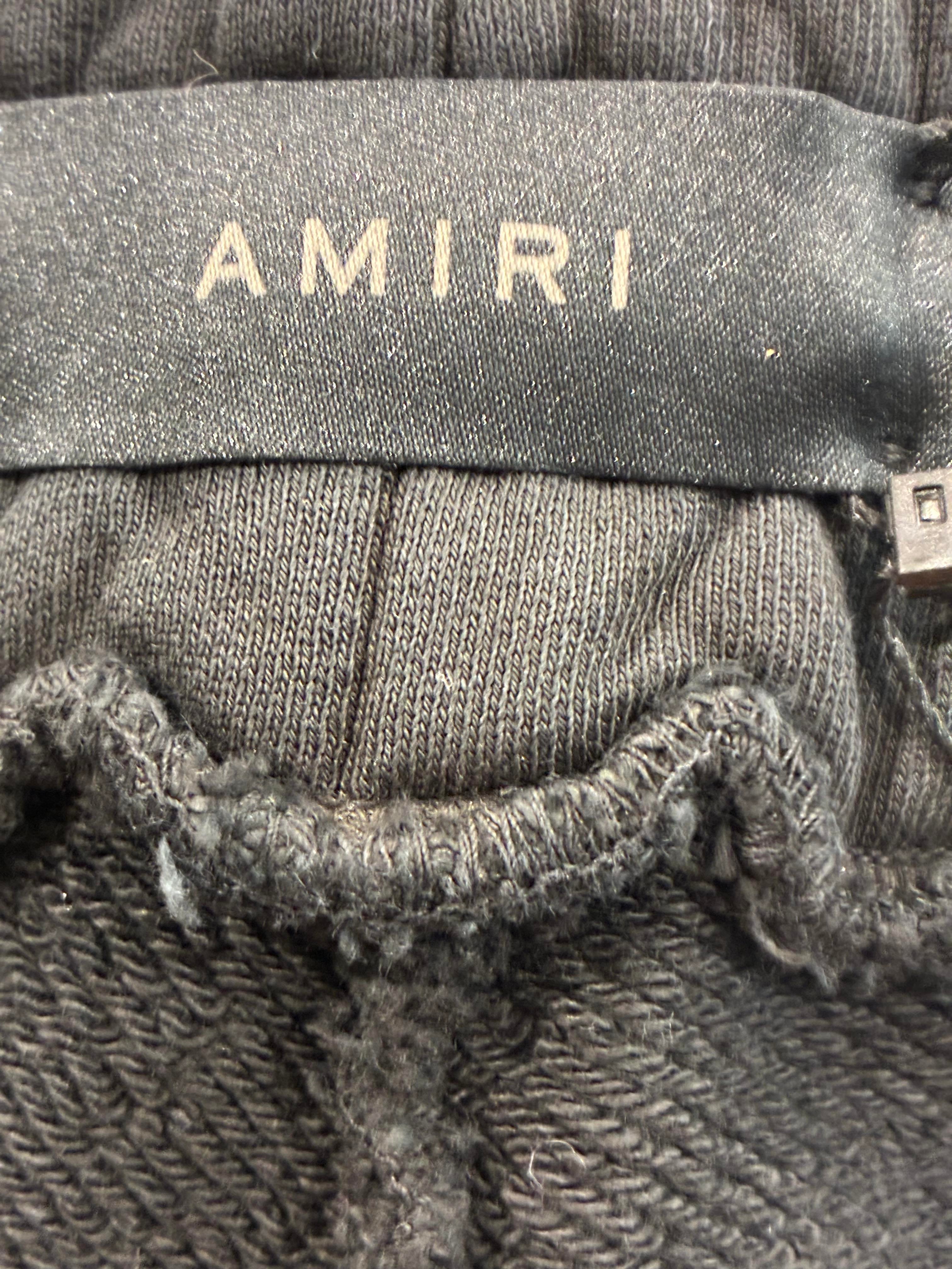 Amiri Yellow Logo Black Track Shorts