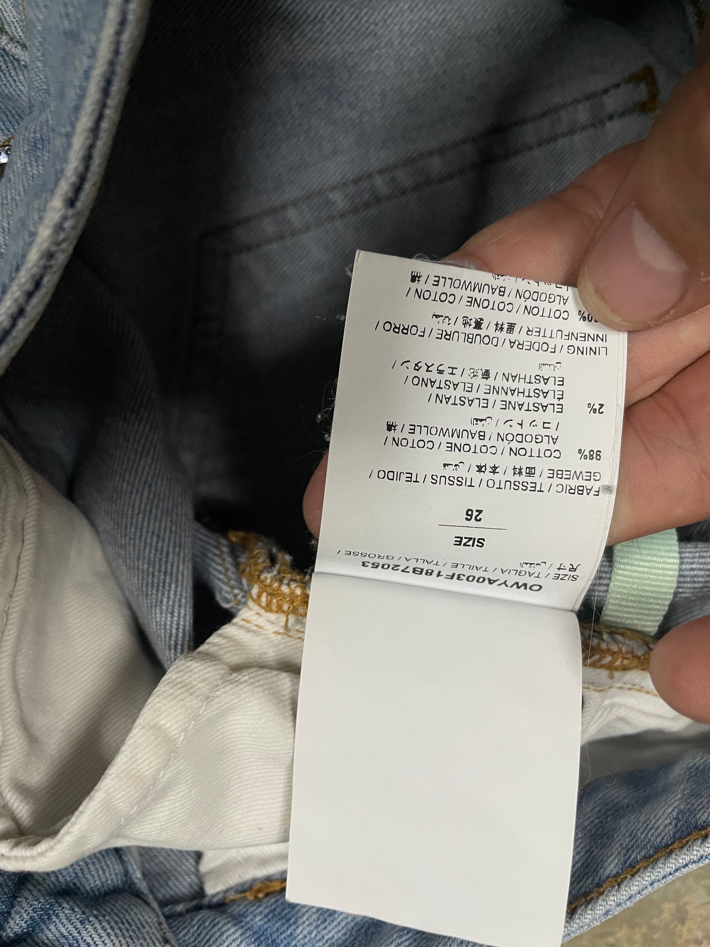 Off-White Jeans Light Wash Baby Blue 26 Used