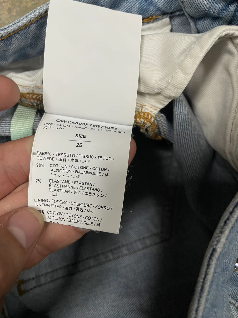 Off-White Light Wash & Baby Blue Jeans