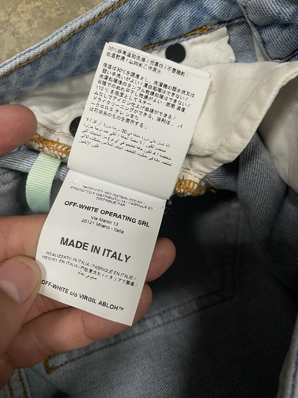 Off-White Light Wash & Baby Blue Jeans