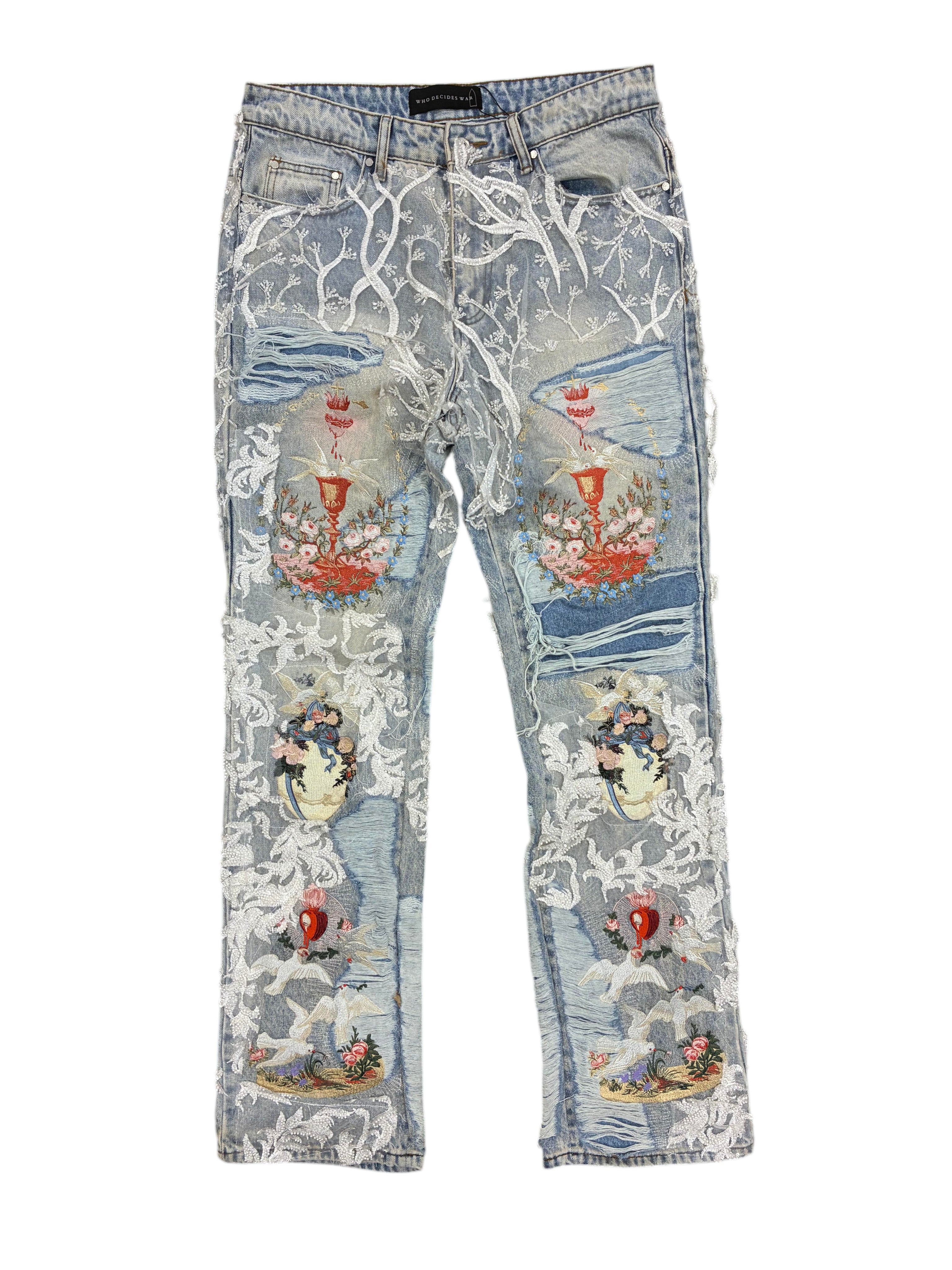 WDW 'Chalice Flame' Red Denim Jeans