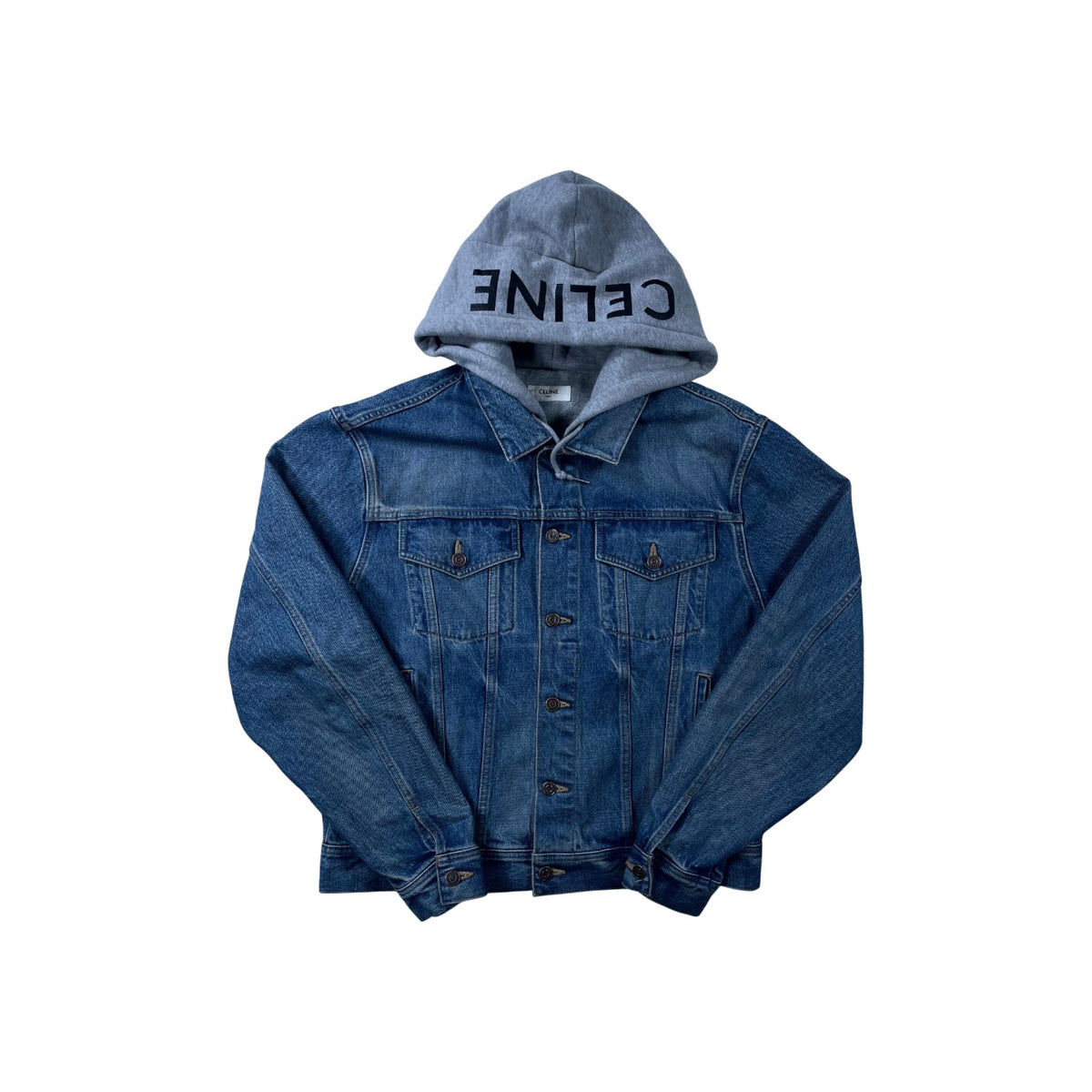 Celine Hoodie Grey Denim Jacket