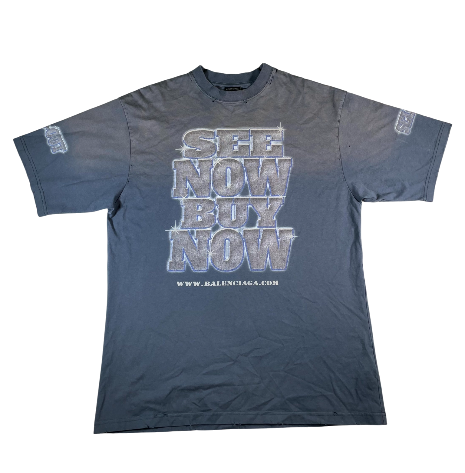 Balenciaga See Now Buy Now Blue Tee