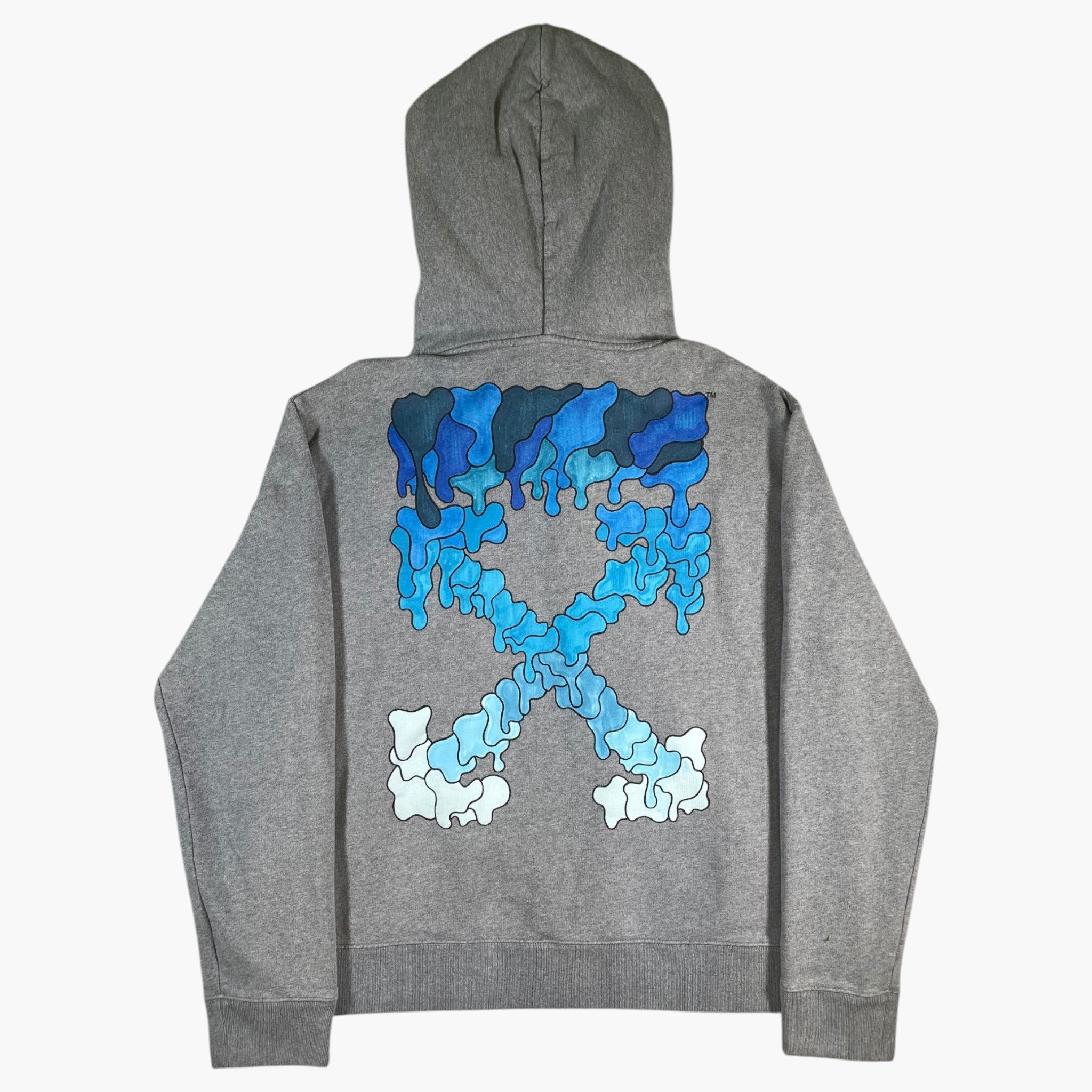 Off White Liquid Arrows Grey & Blue Hoodie