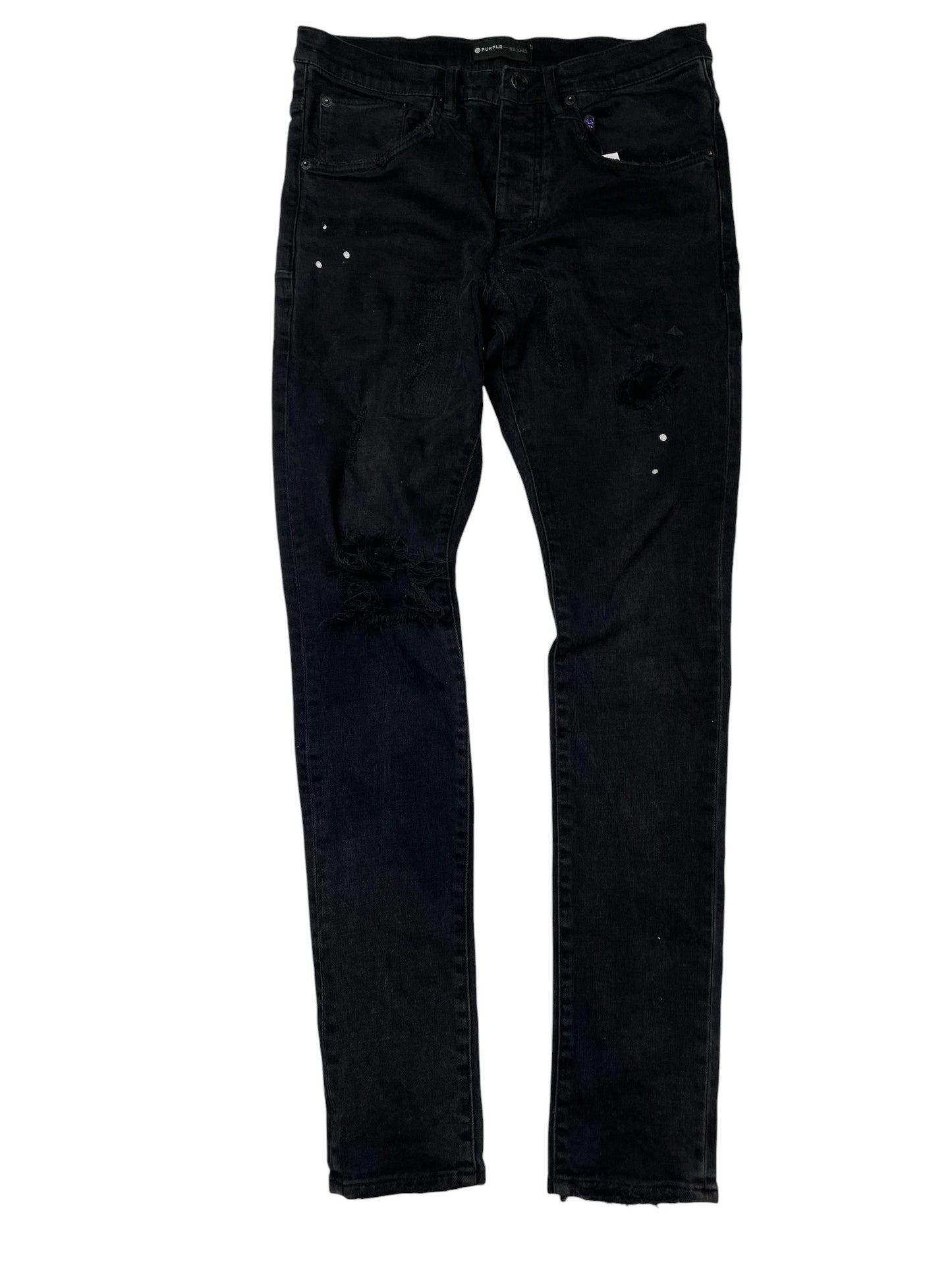 Purple Brand Black Paint Splatter Jeans