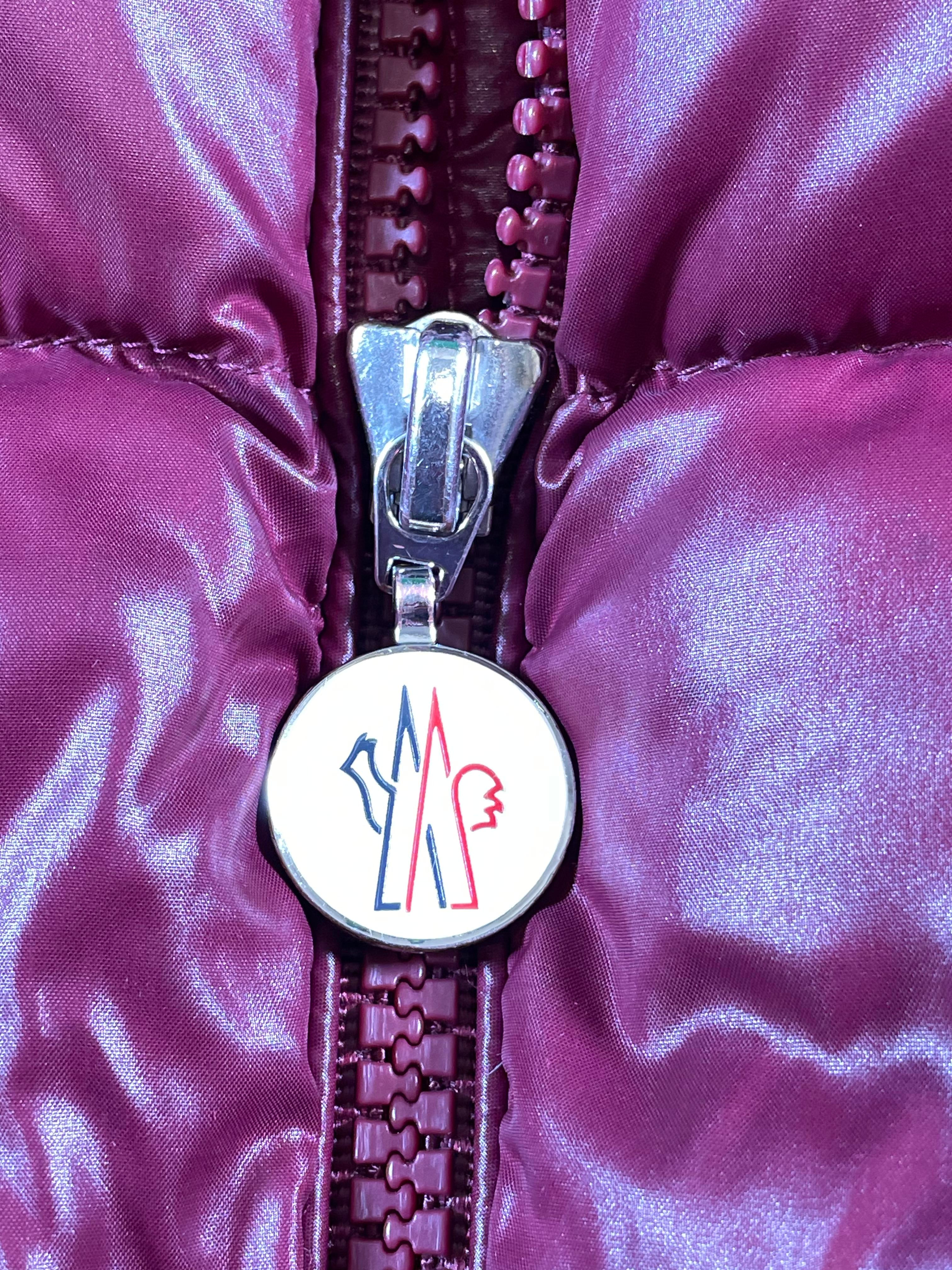 Moncler Lunetiere Burgundy Puffer Jacket