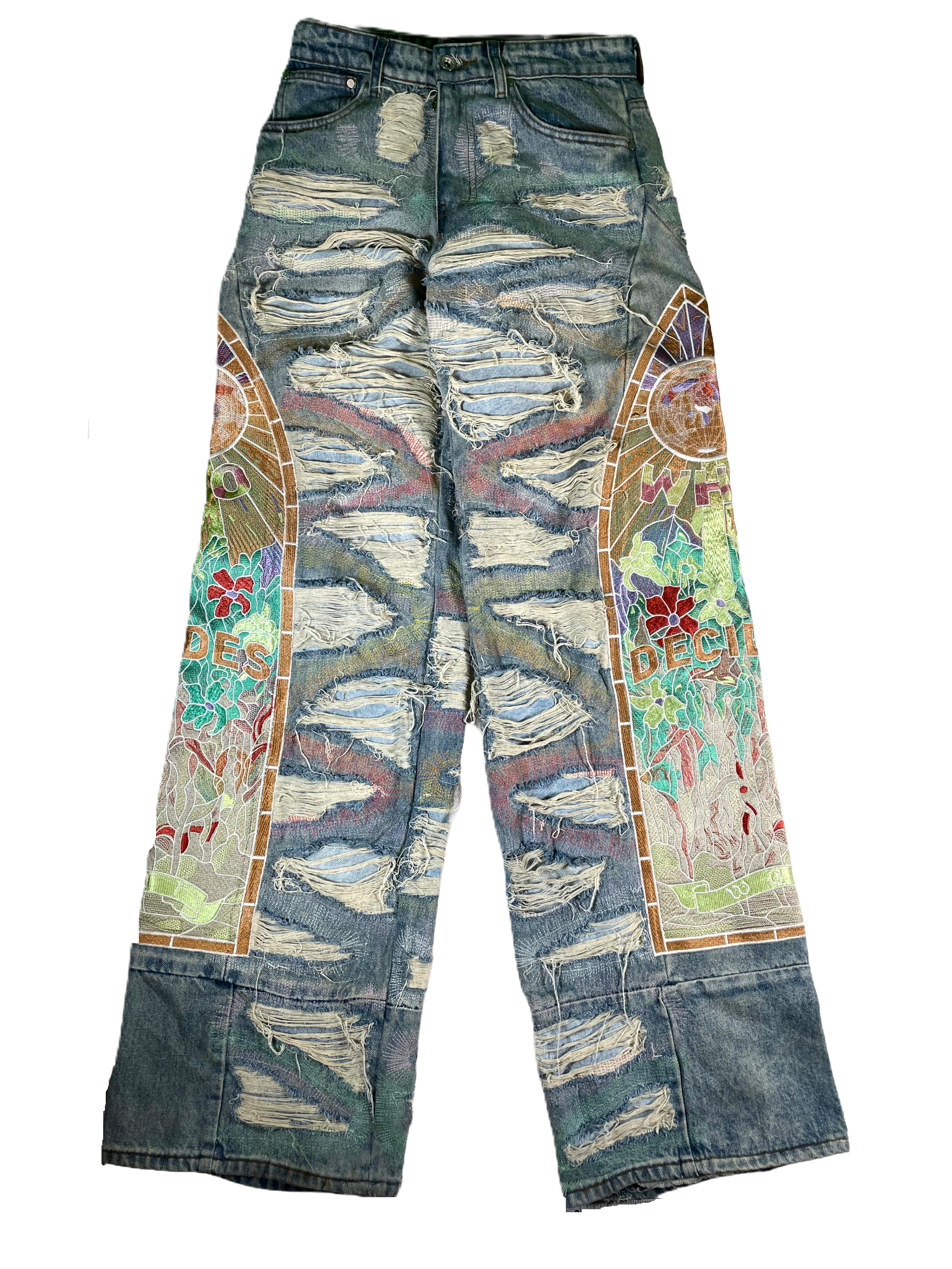 Who Decides War Side Embroidery Denim Multicolor Jeans