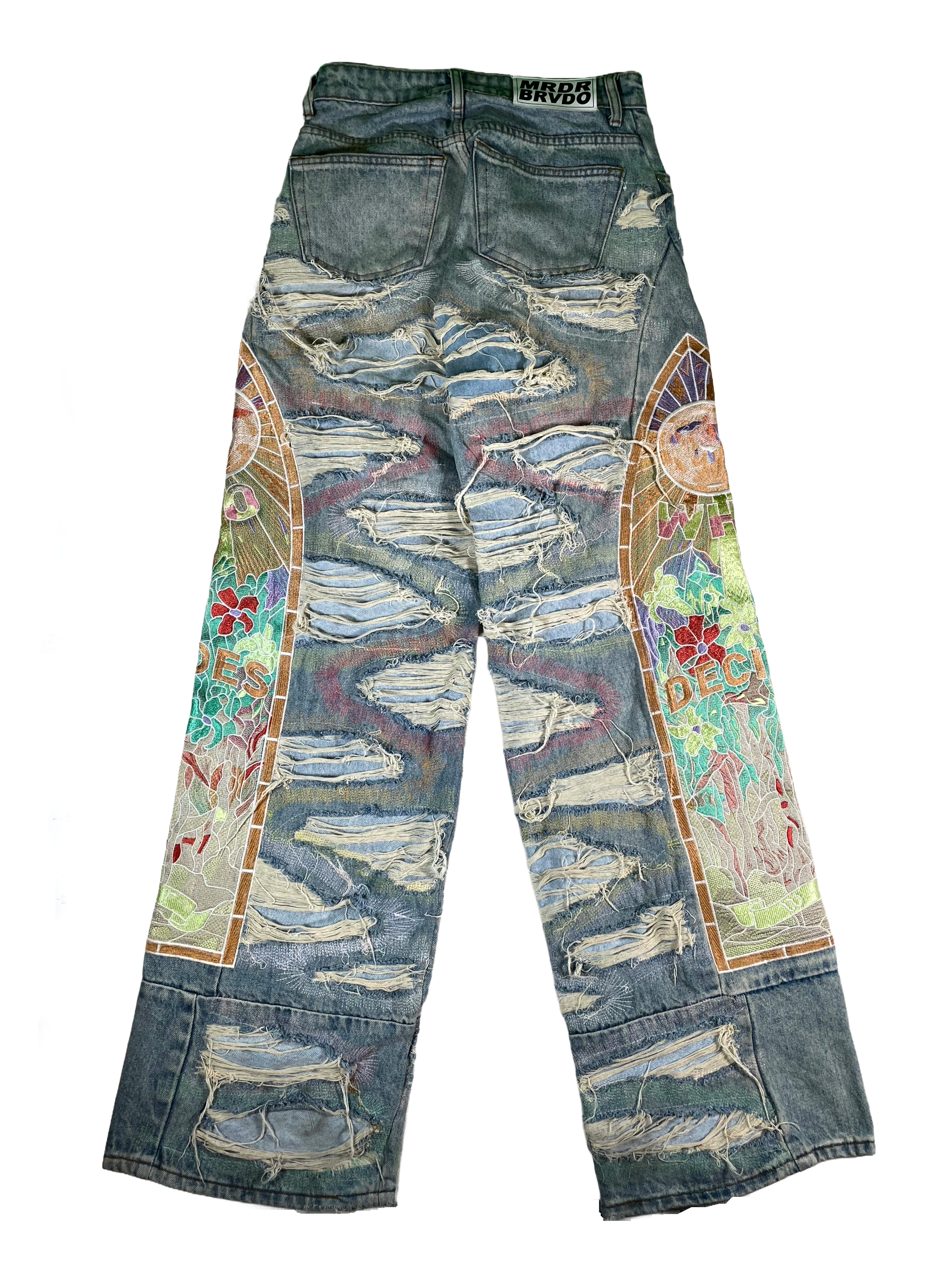 Who Decides War Side Embroidery Denim Multicolor Jeans