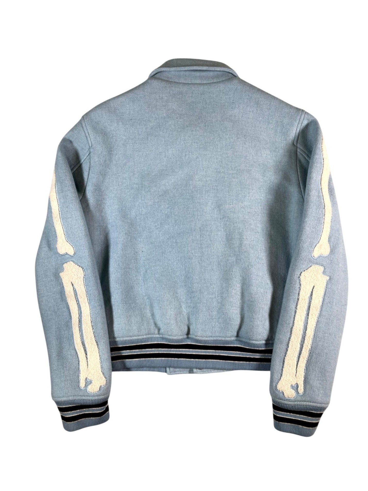 Amiri "Bone Varsity" Baby Blue Jacket