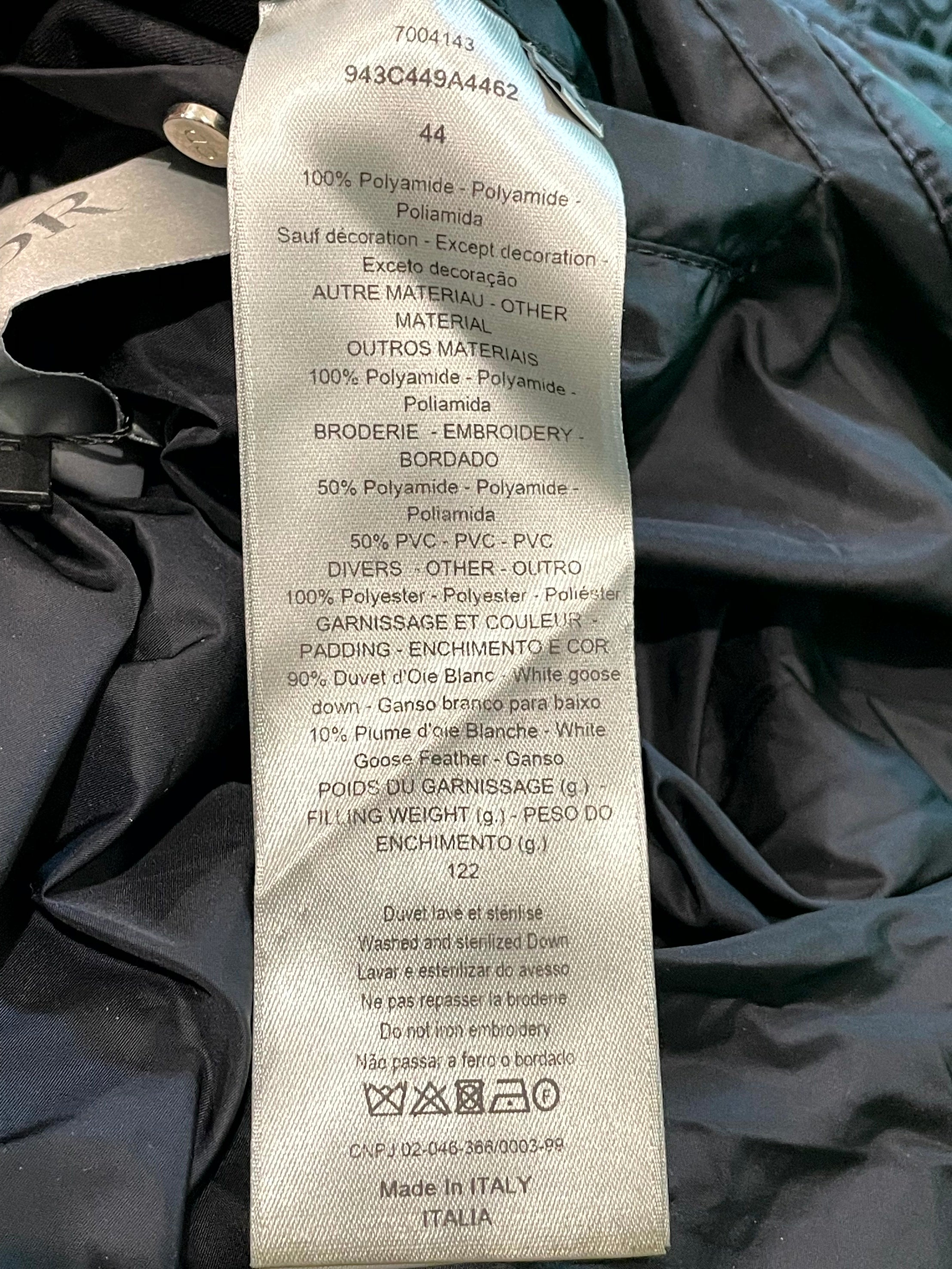 Dior Oblique Puffer Black Jacket