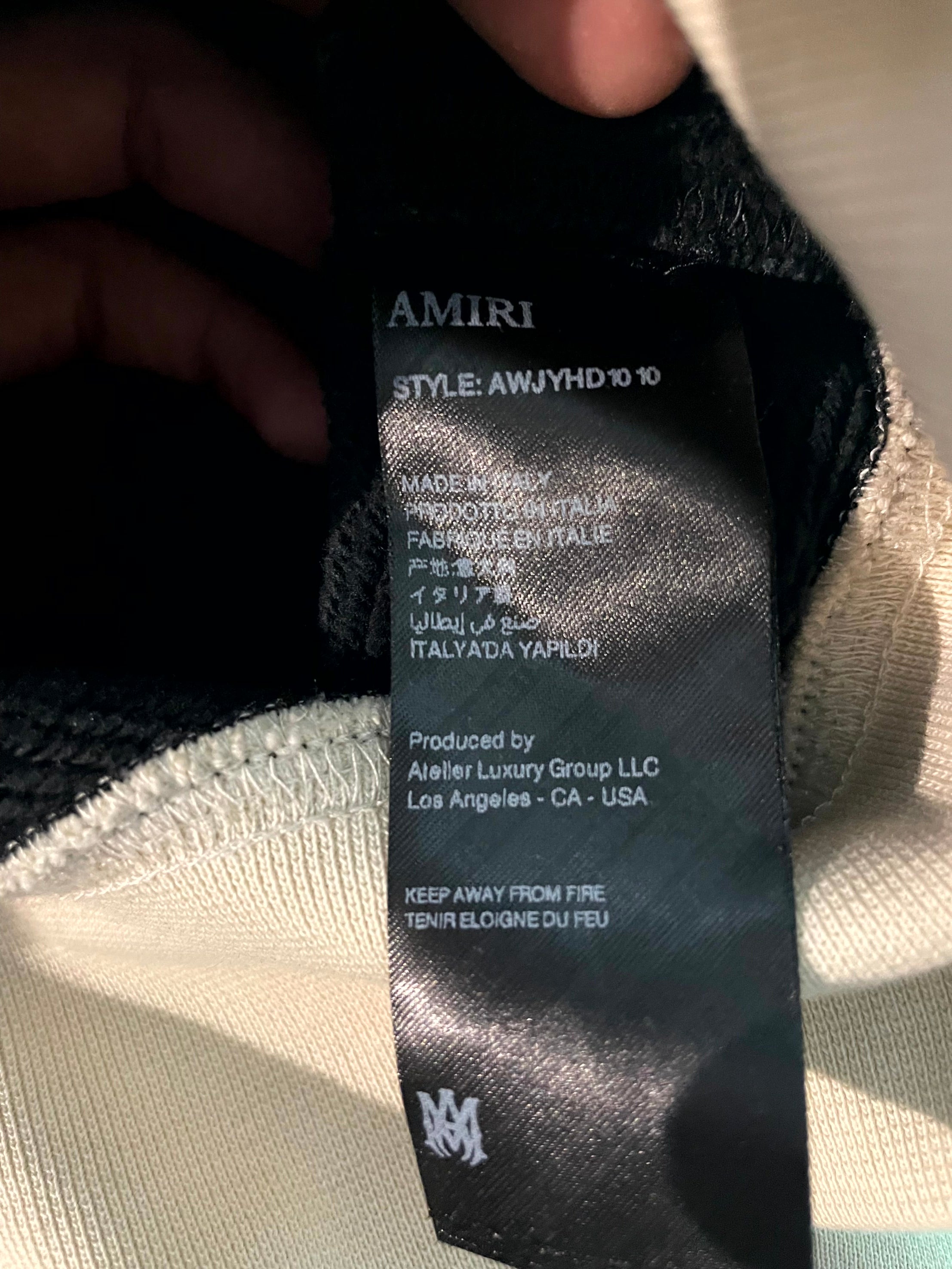 Amiri Core Logo Black & Cream Hoodie