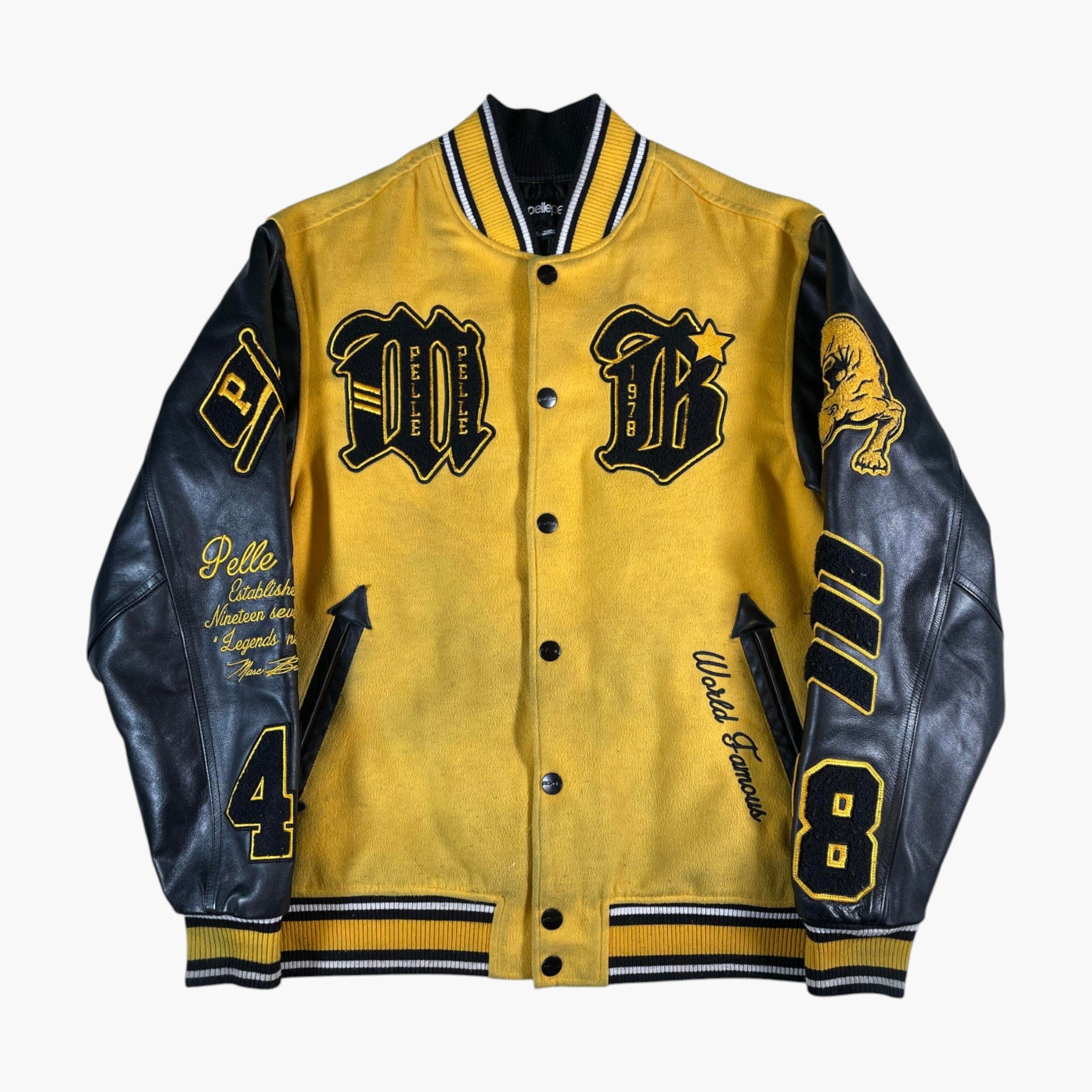 Pelle Pelle Black & Yellow Varsity Jacket