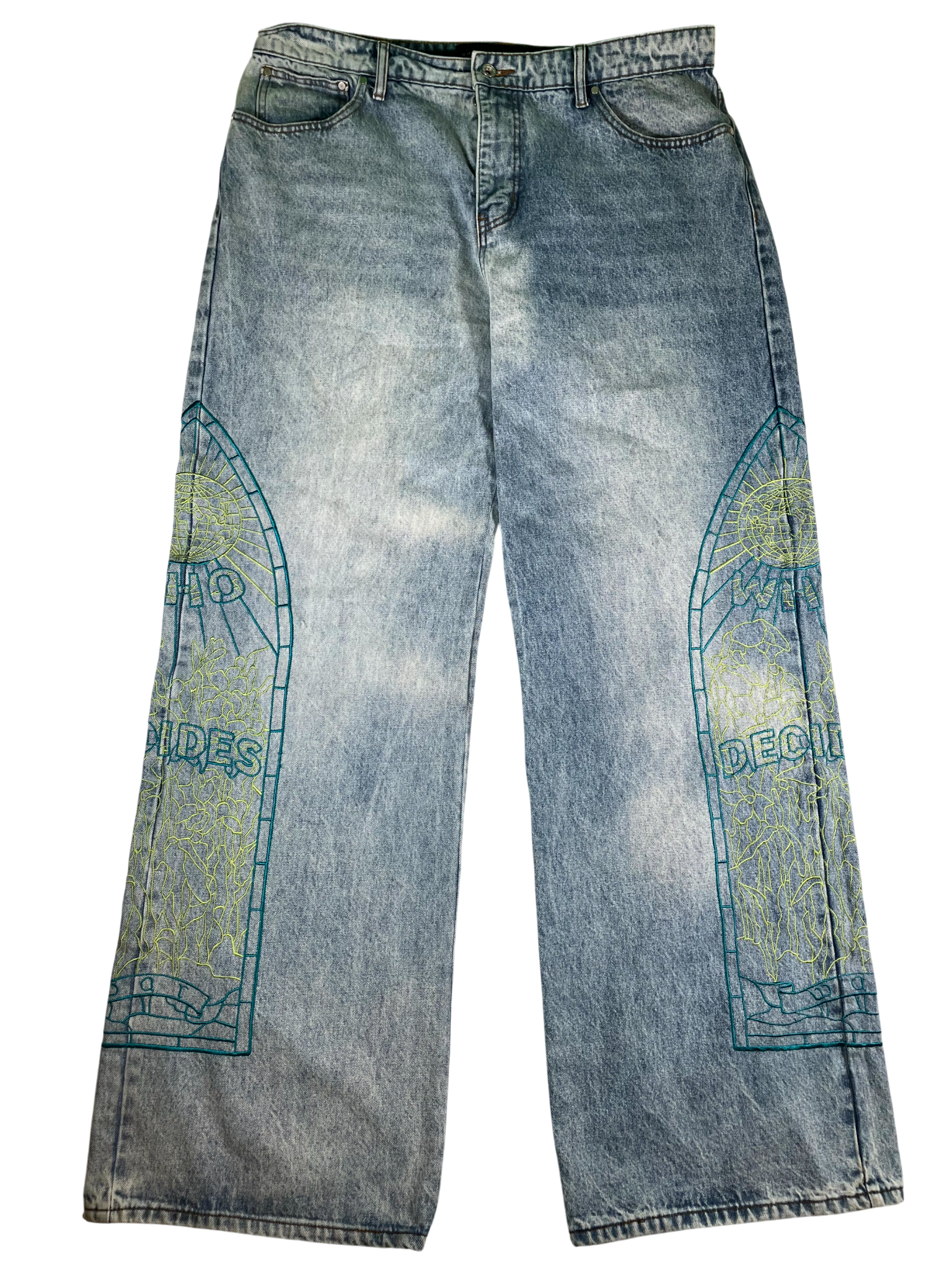 Who Decides War Cowboy Light Wash, Neon & Blue Jeans