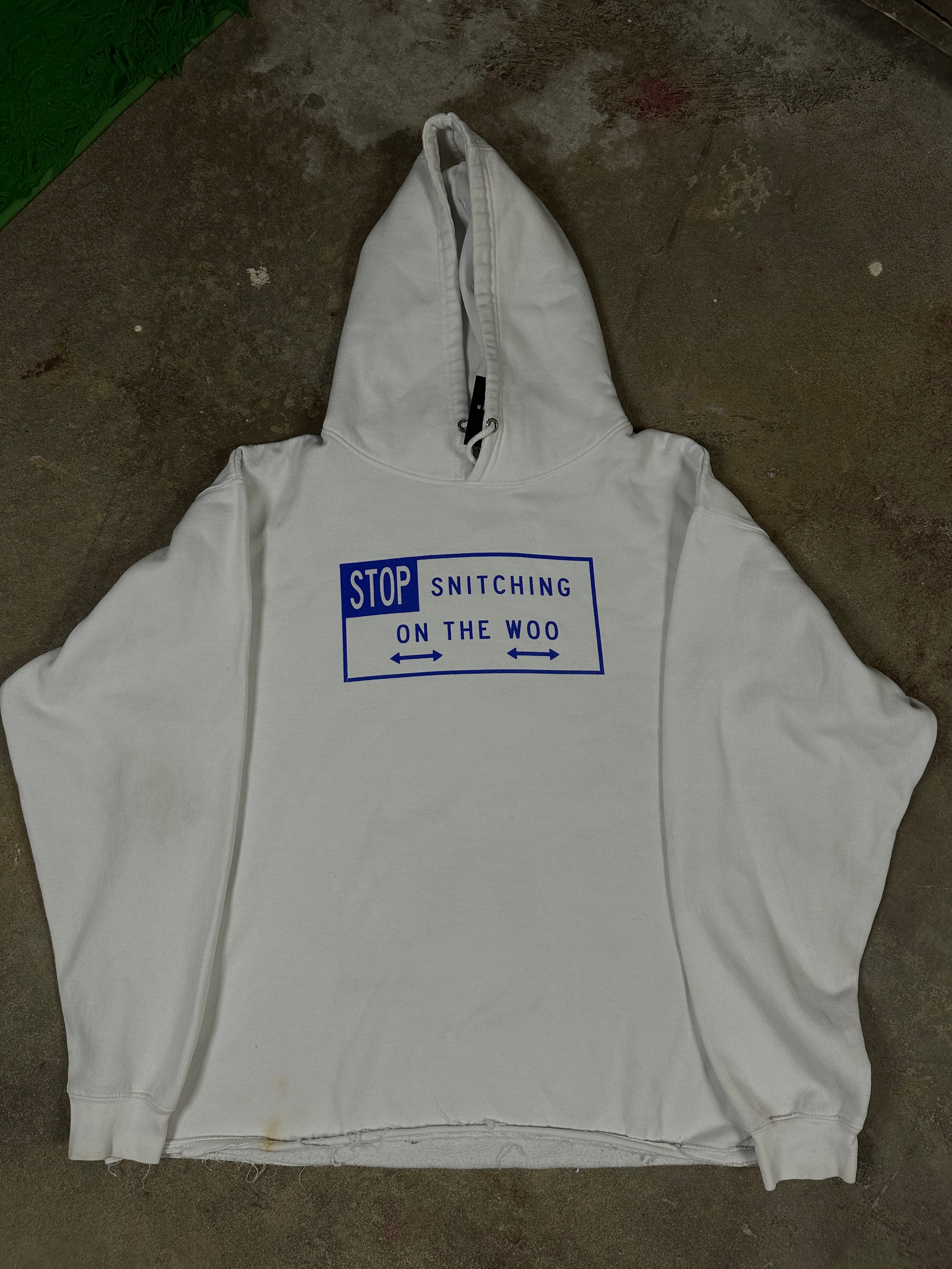 Vlone Stop Snitching On The Woo Hoodie Used XXL