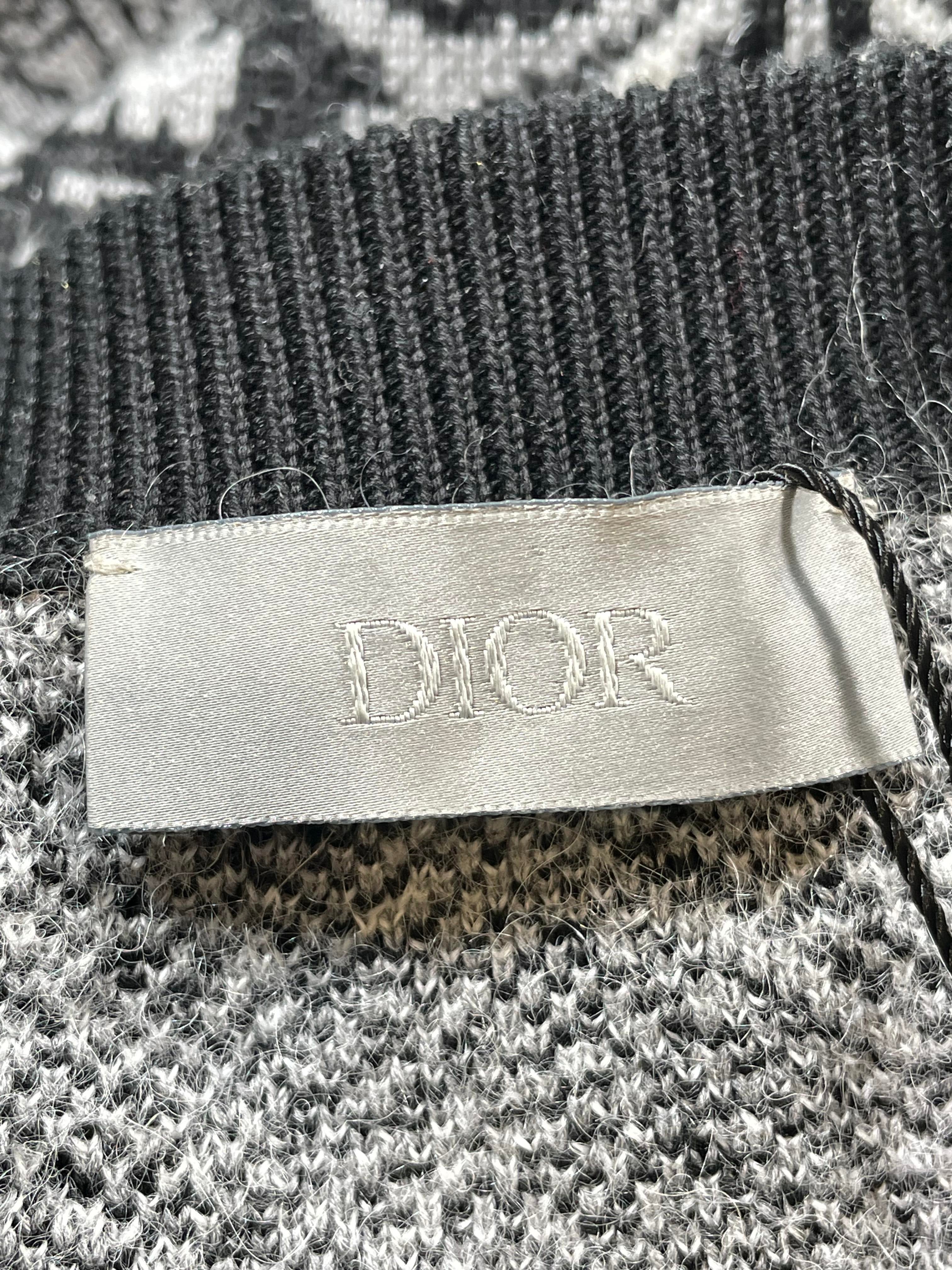 Dior Grey & Black Paisley Sweater