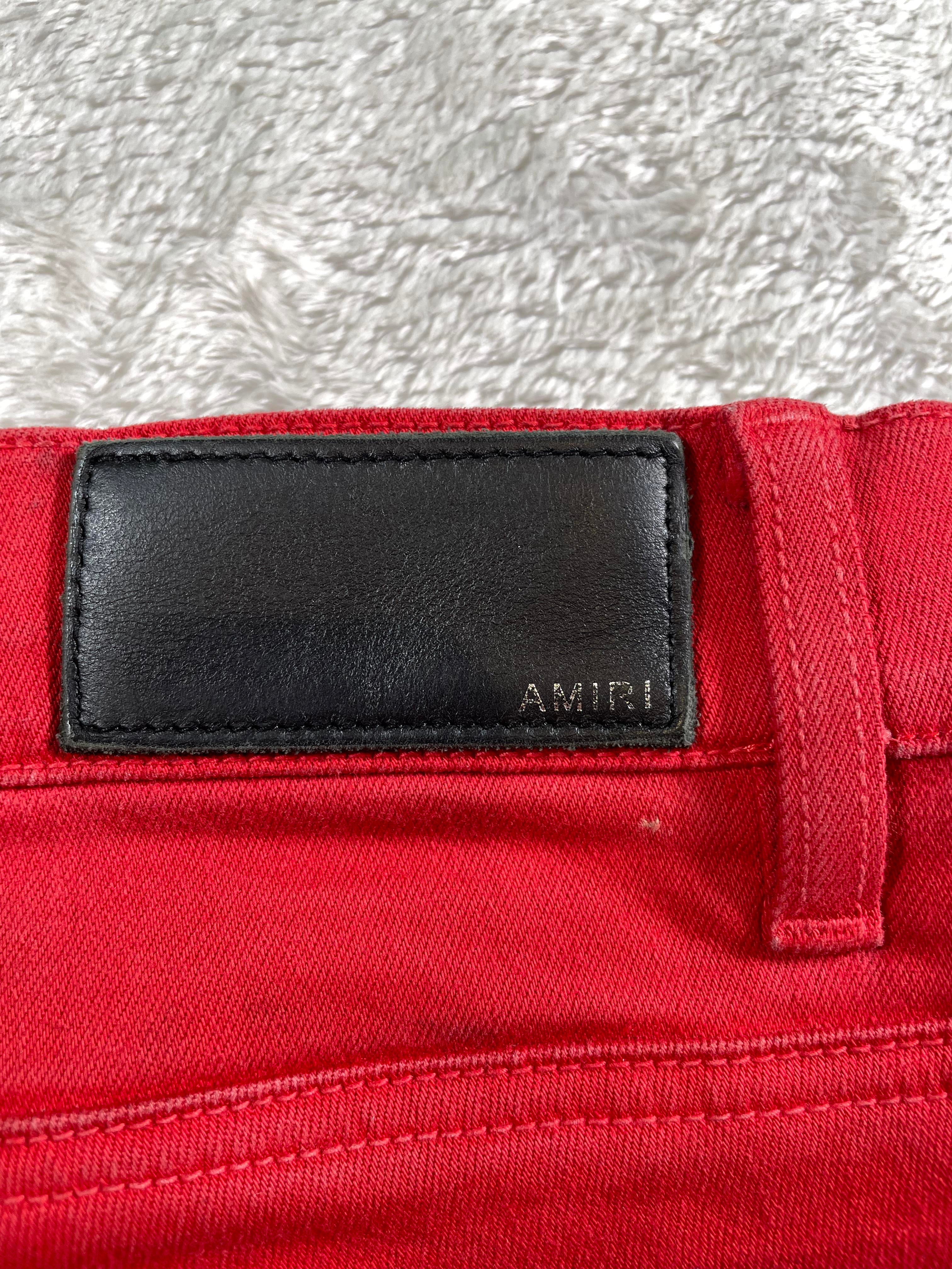 Amiri Red & Black Stripe Jeans