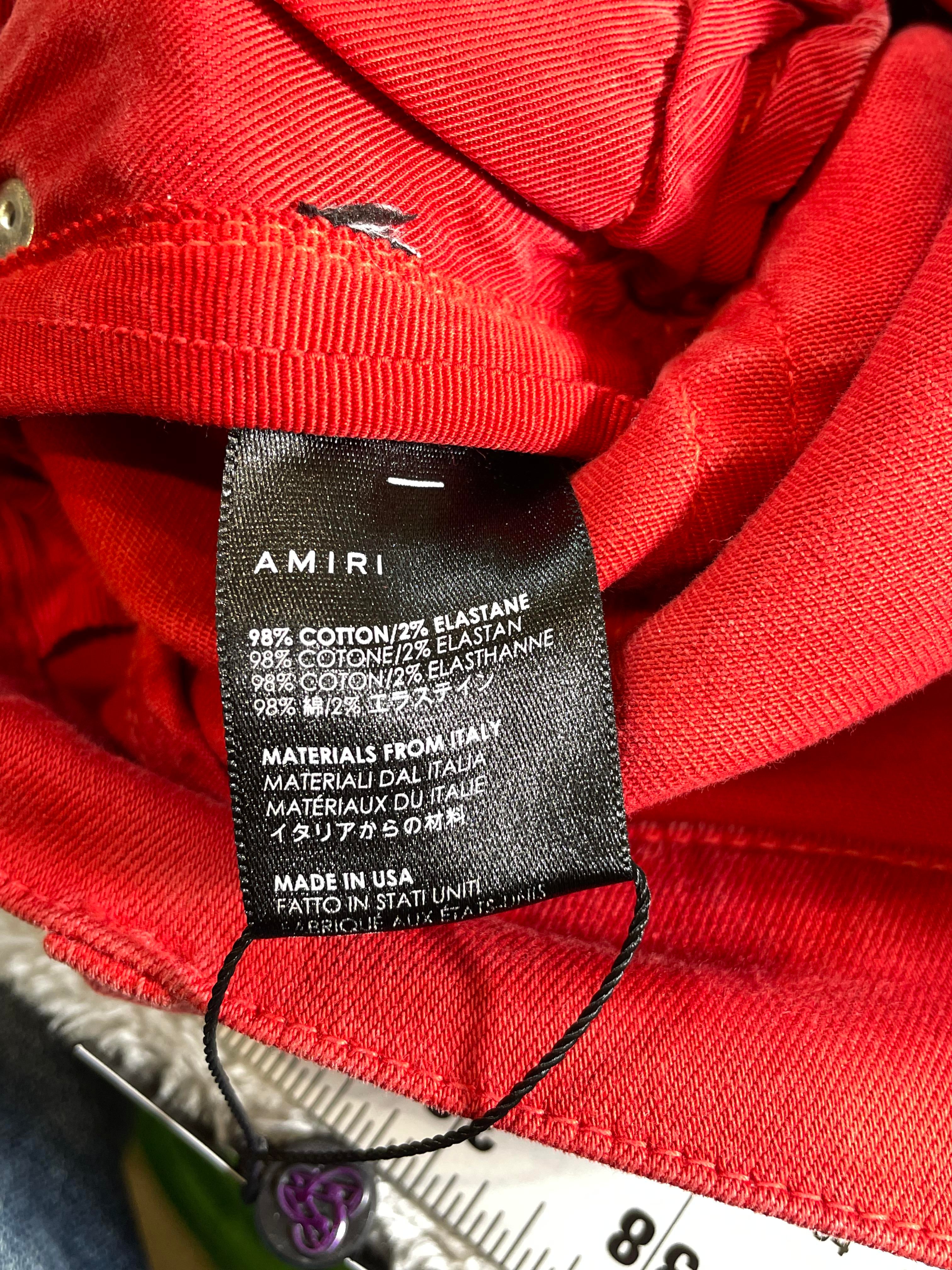 Amiri Red & Black Stripe Jeans