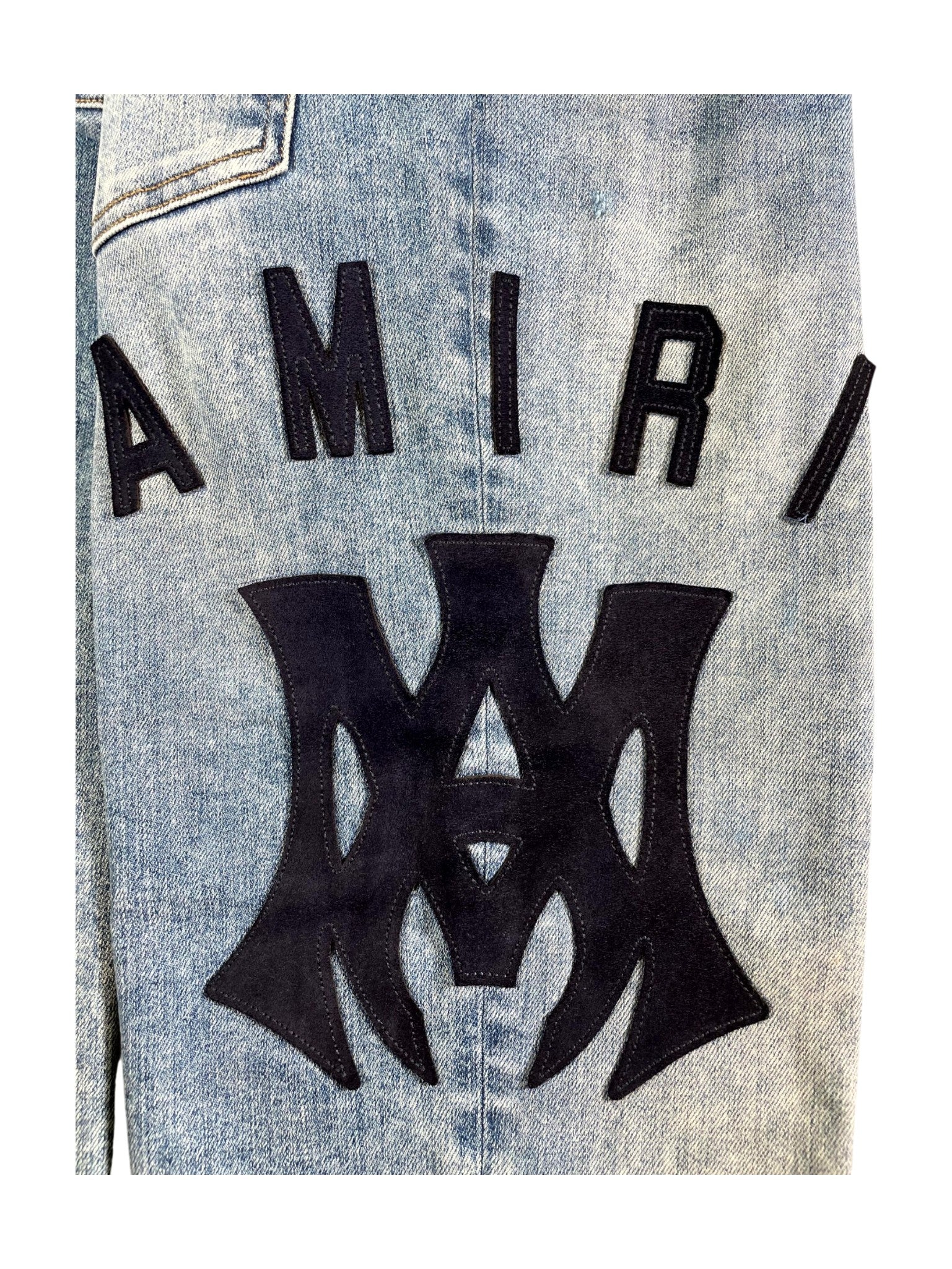 Amiri "Suede MA Logo" Light Wash Jeans