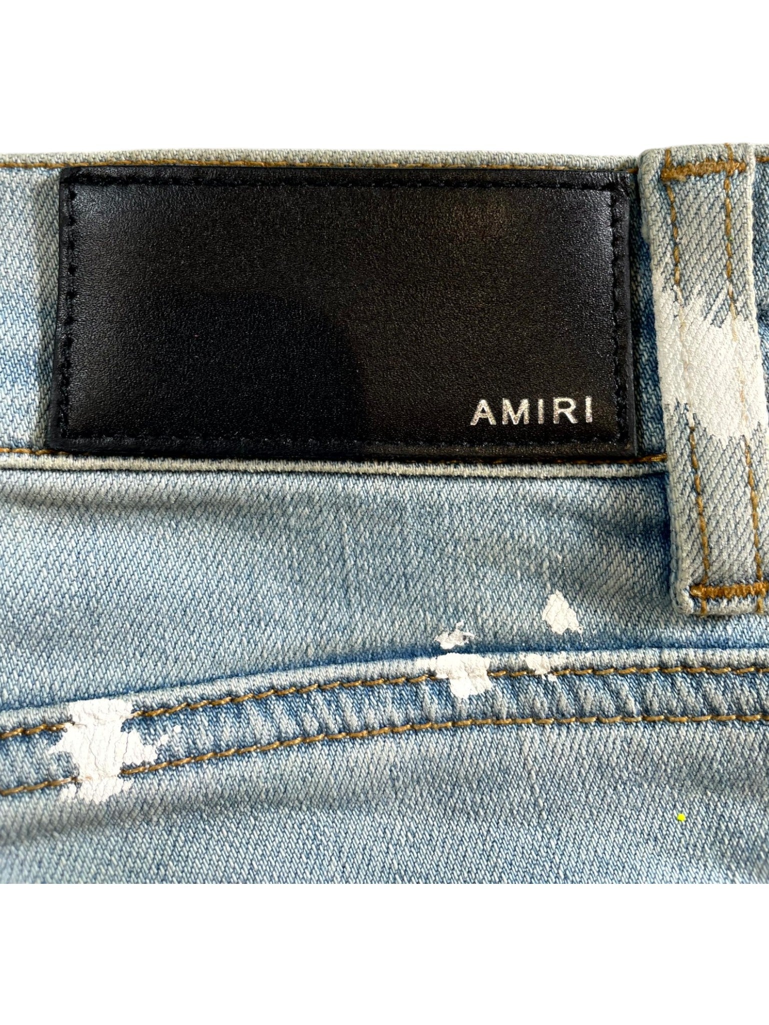 Amiri Splatter Stripe Light Wash & Neon Jeans
